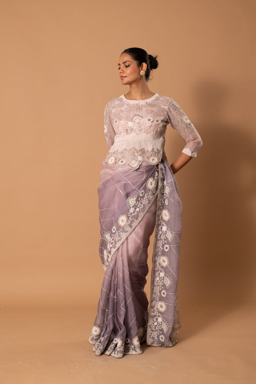 Lithos Thread Sequin Saree