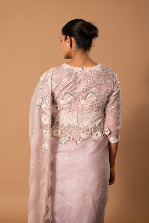 Lithos Thread Sequin Saree