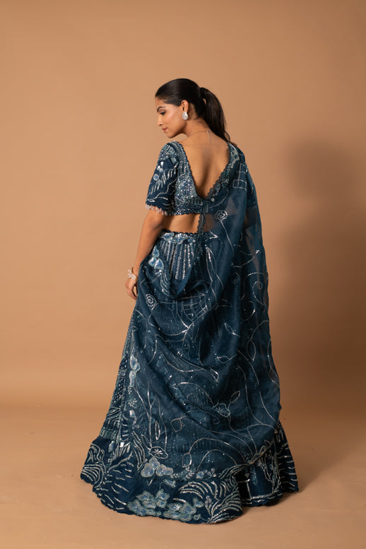 Sapphire Cutdana Sequin Lehenga