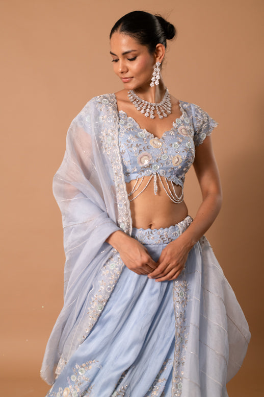 Moonstone Handpainted Sequin Lehenga