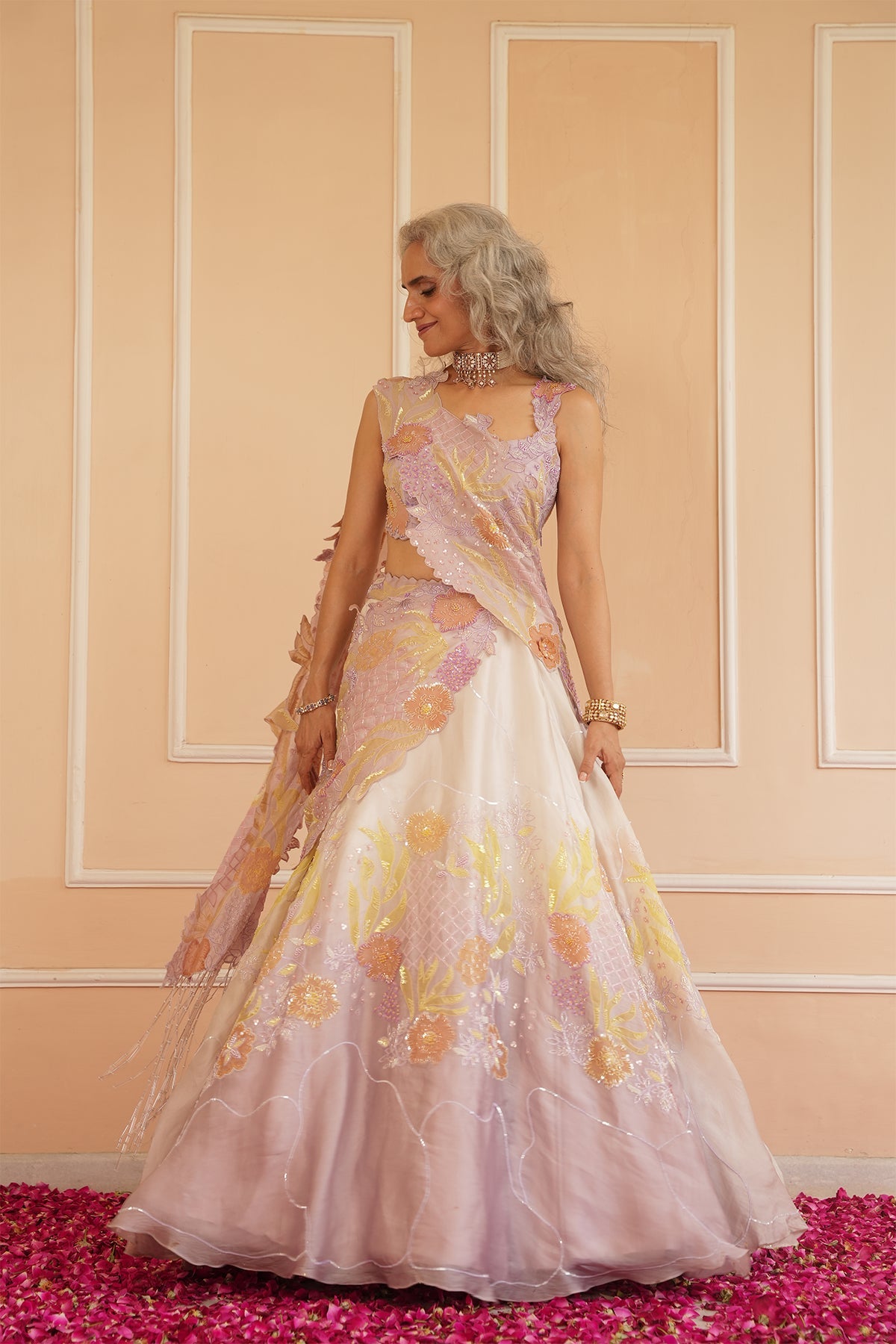 Arya Handpainted Tonal Lehenga