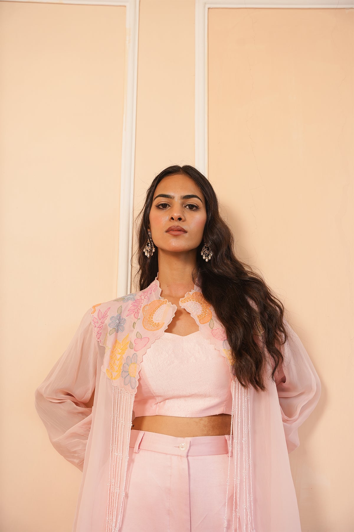 Soft Pink Embroidered Co-Ord Set