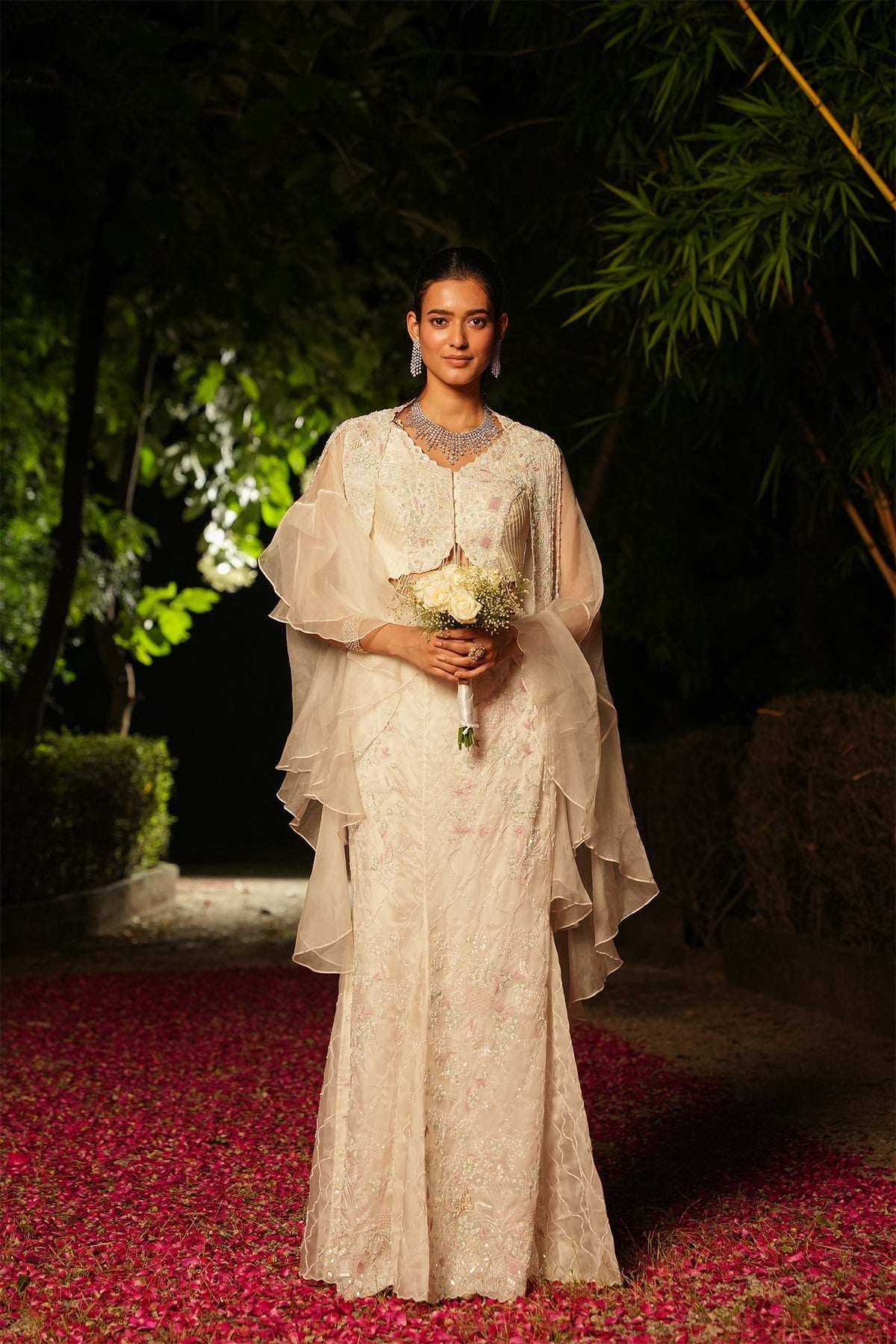 Nysa Sequinned Cape Saree