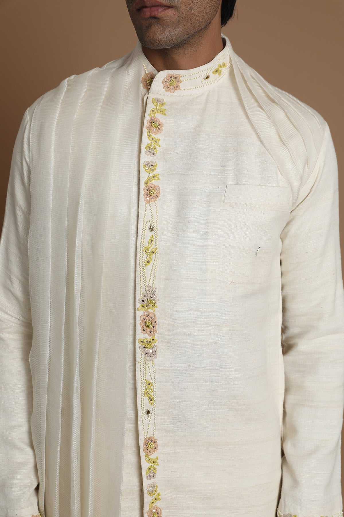 Silk Linen Drape Kurta