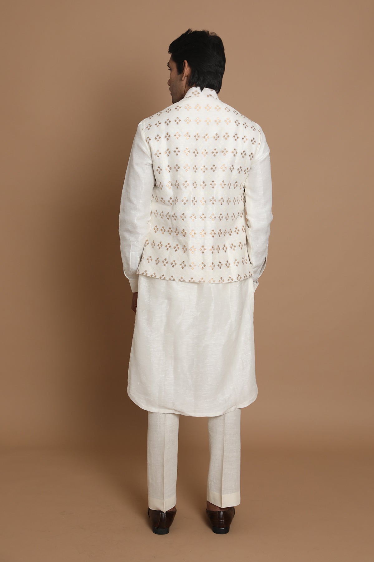 Banarasi Weave Silk Drape Kurta