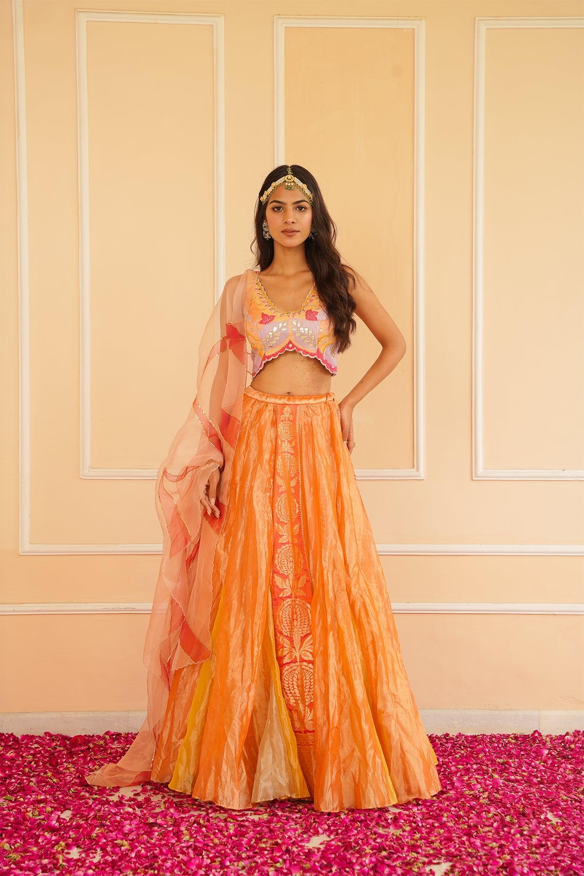 Aisha Handpainted Tissue Lehenga