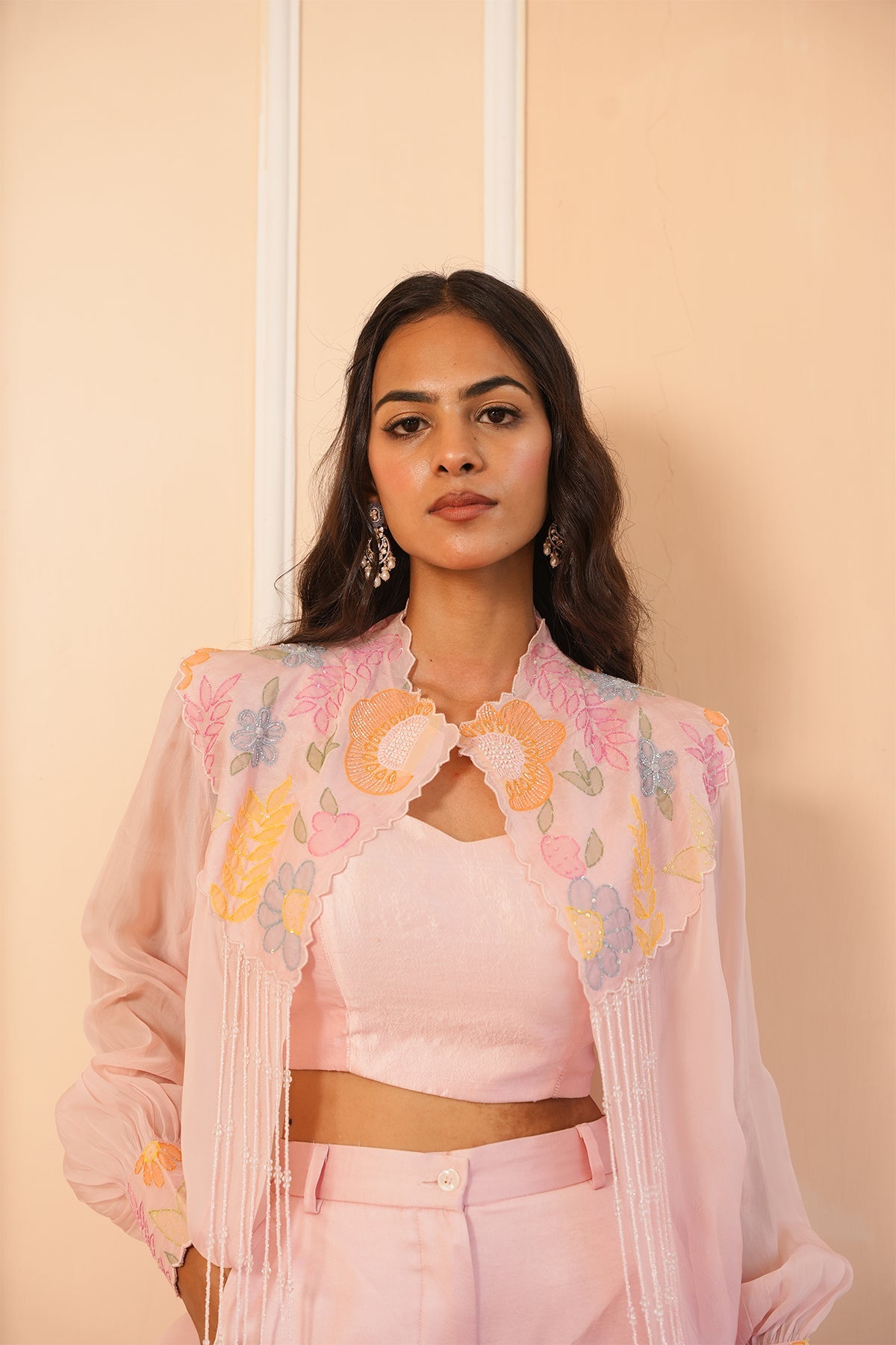 Soft Pink Embroidered Co-Ord Set