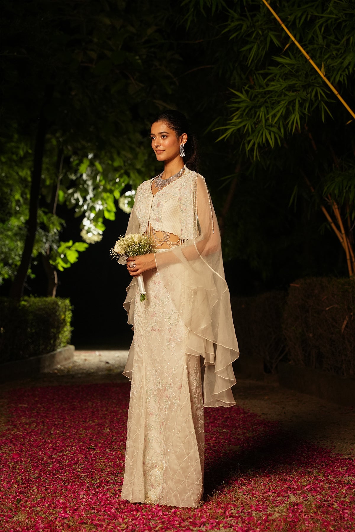 Nysa Sequinned Cape Saree