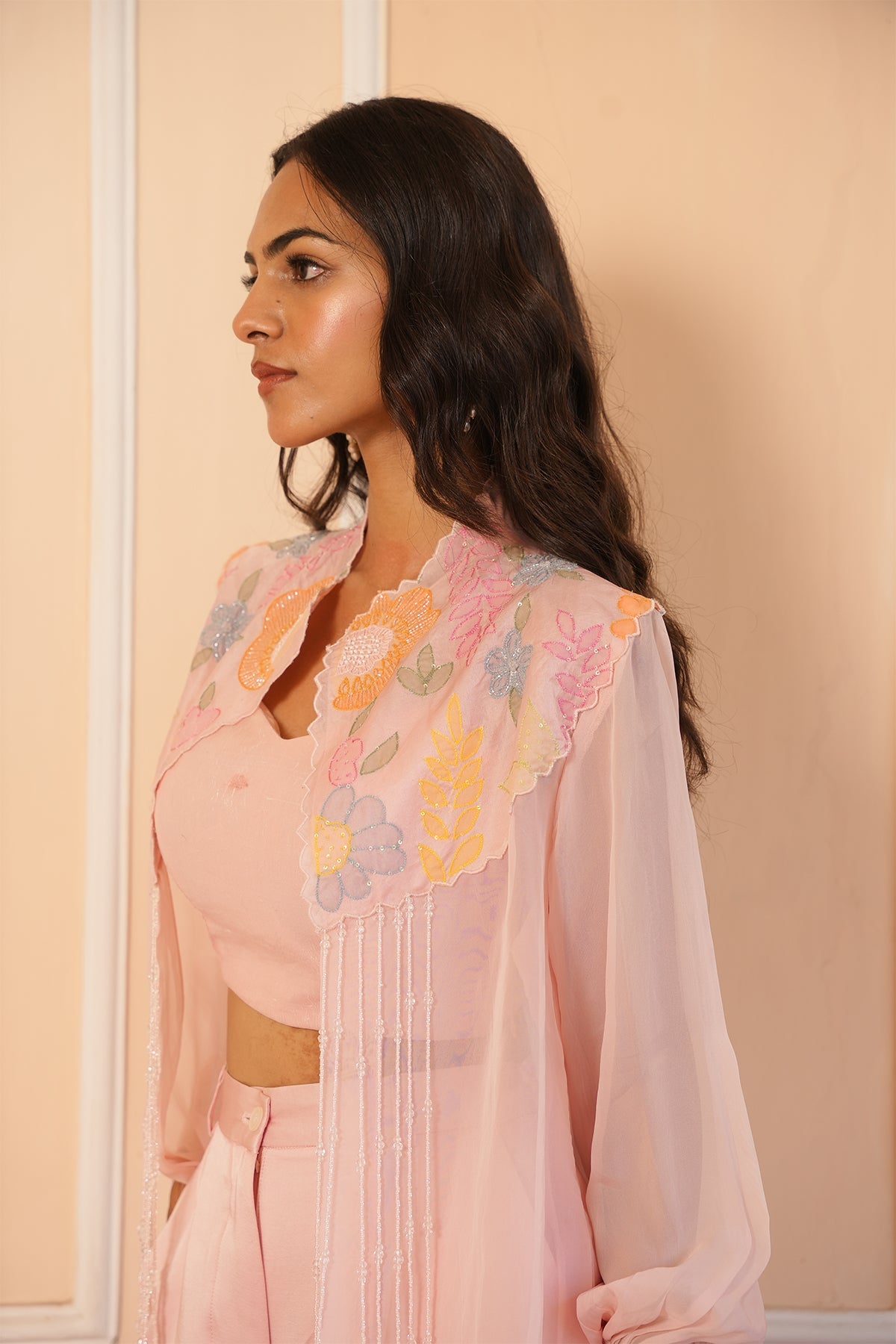 Soft Pink Embroidered Co-Ord Set