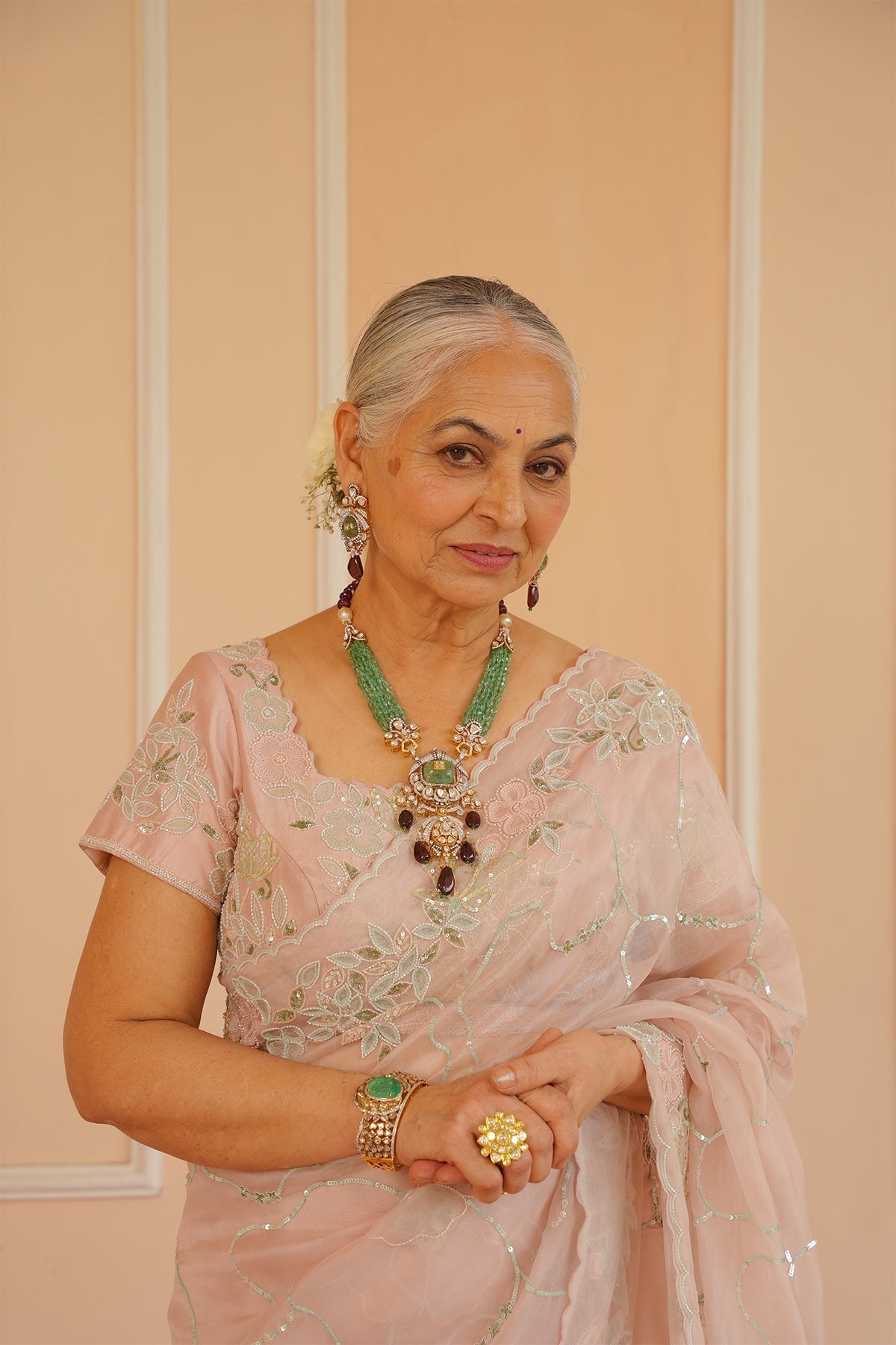 Blushful Bloom Embroidered Saree