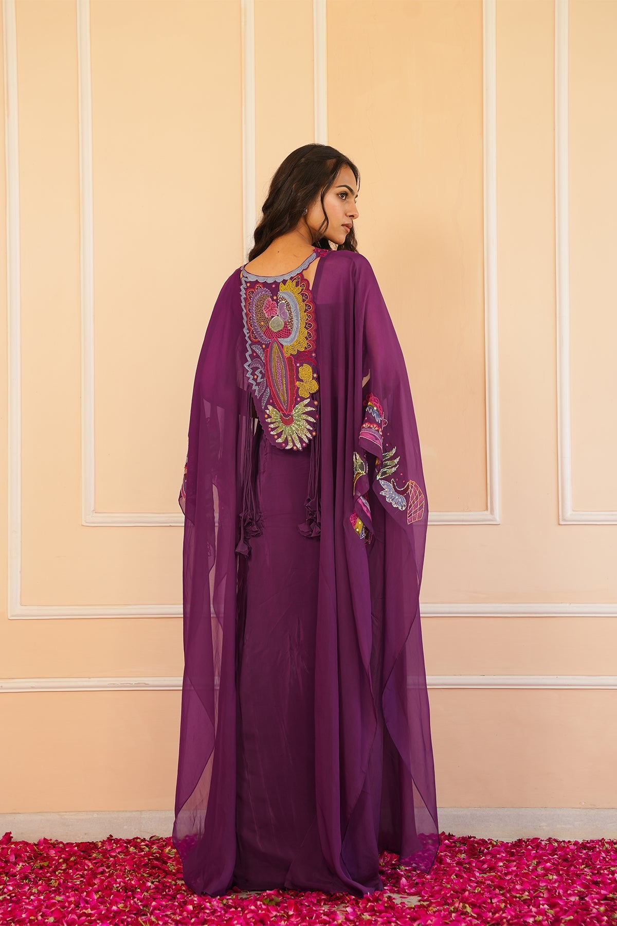 Yara Purple Cape Set
