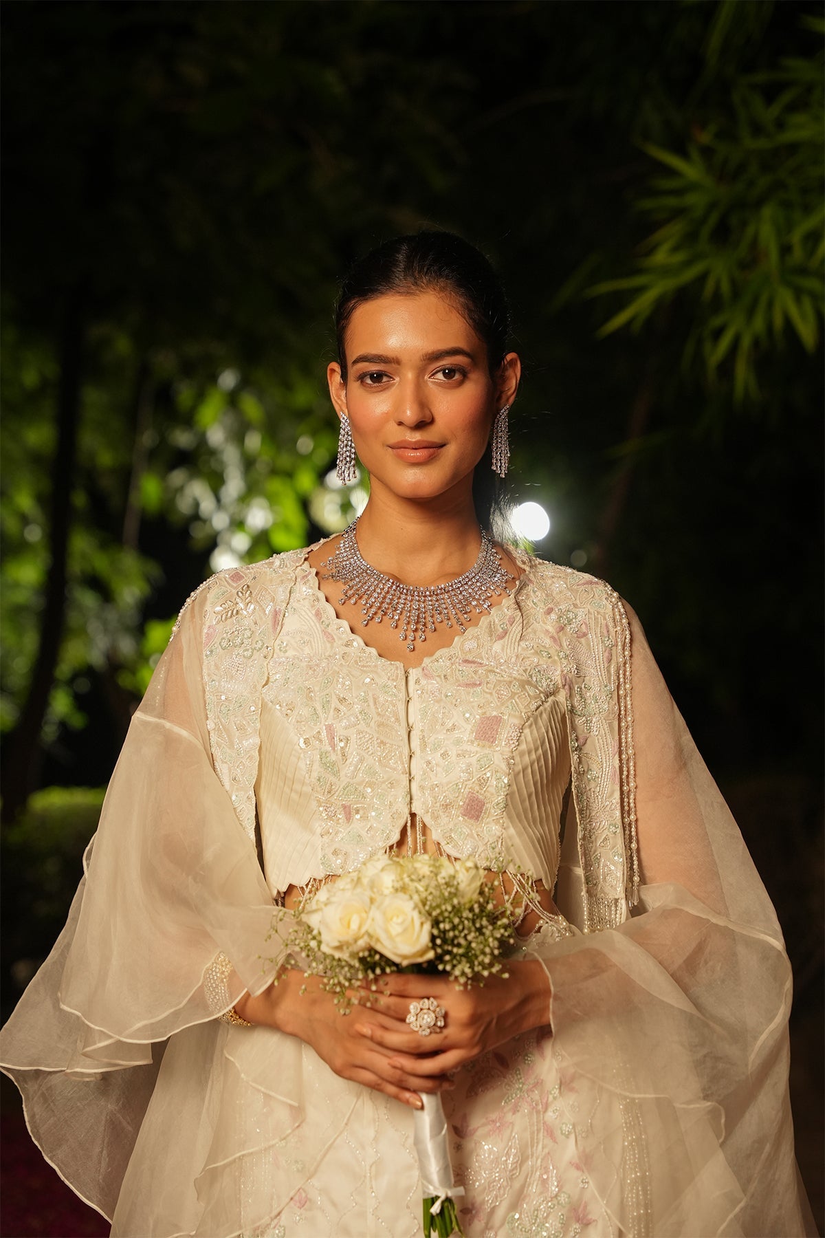 Nysa Sequinned Cape Saree