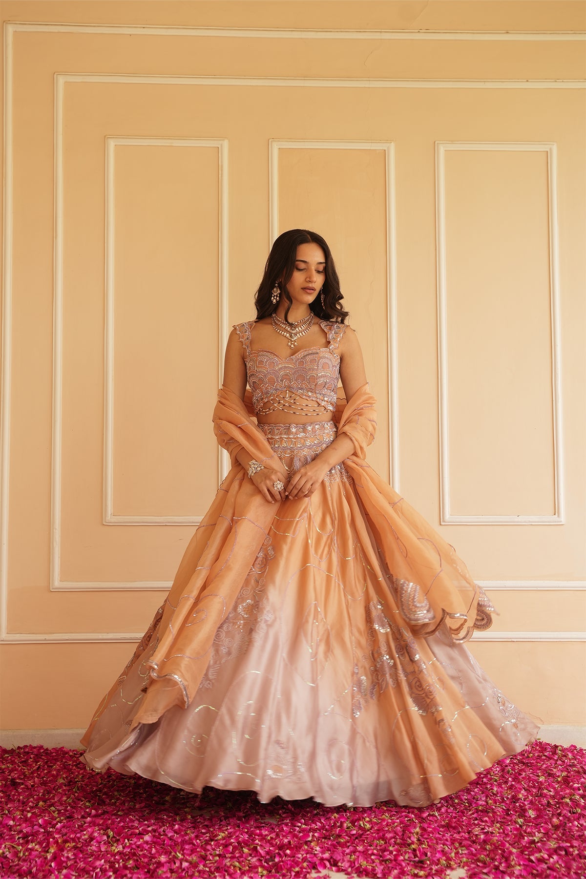 Alohi Dual Tone Sequinned Lehenga