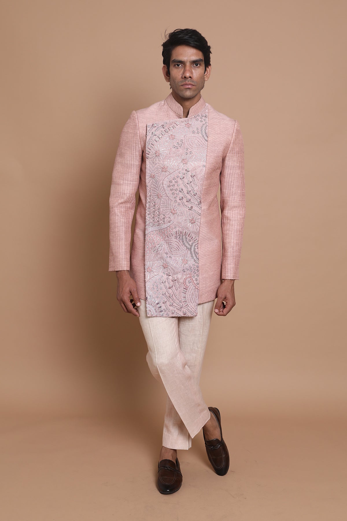 Raw Silk Hand Embroidered Jacket