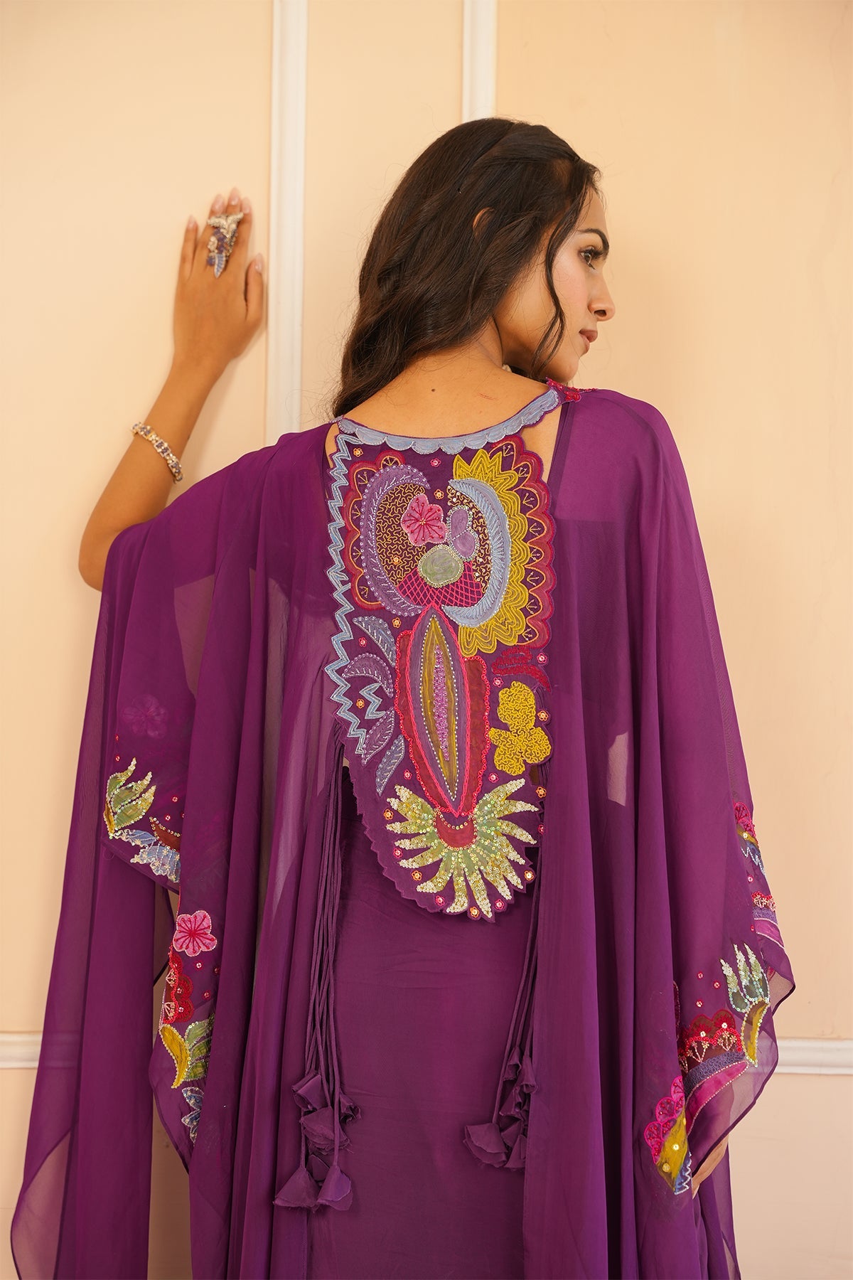 Yara Purple Cape Set