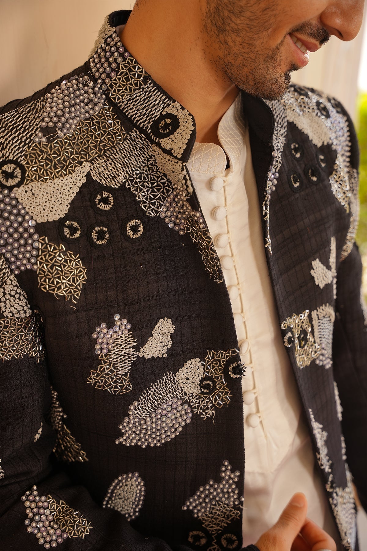 Sajj Silk Zardosi Achakan