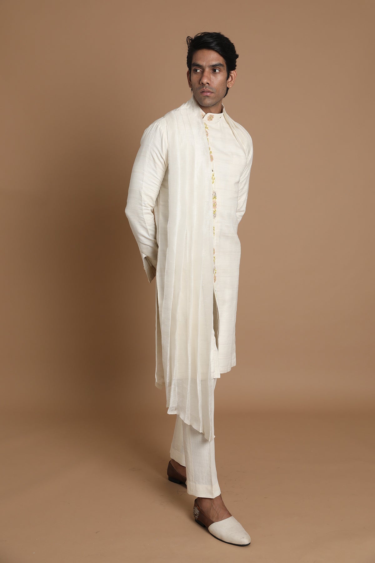 Silk Linen Drape Kurta
