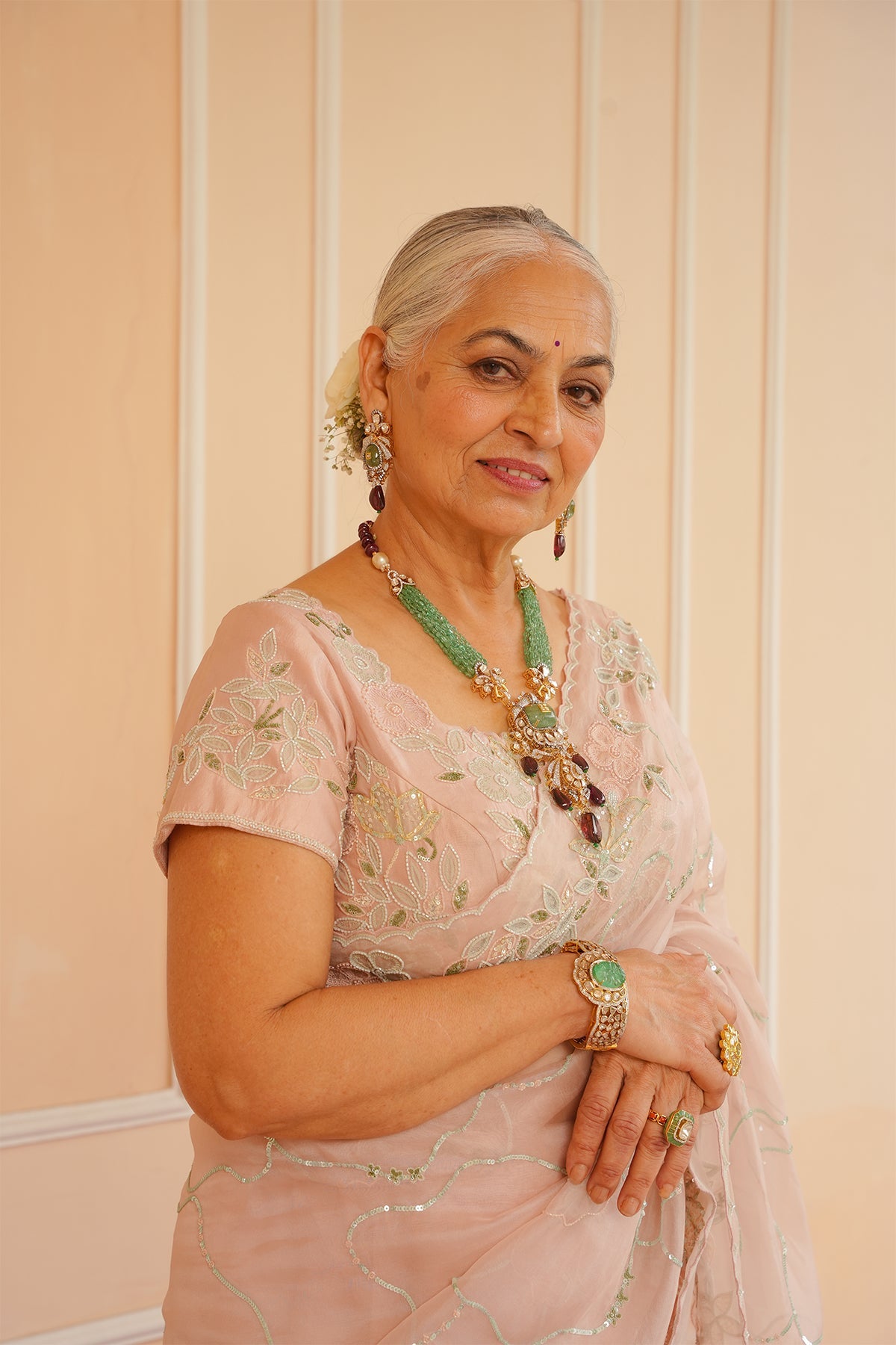 Blushful Bloom Embroidered Saree