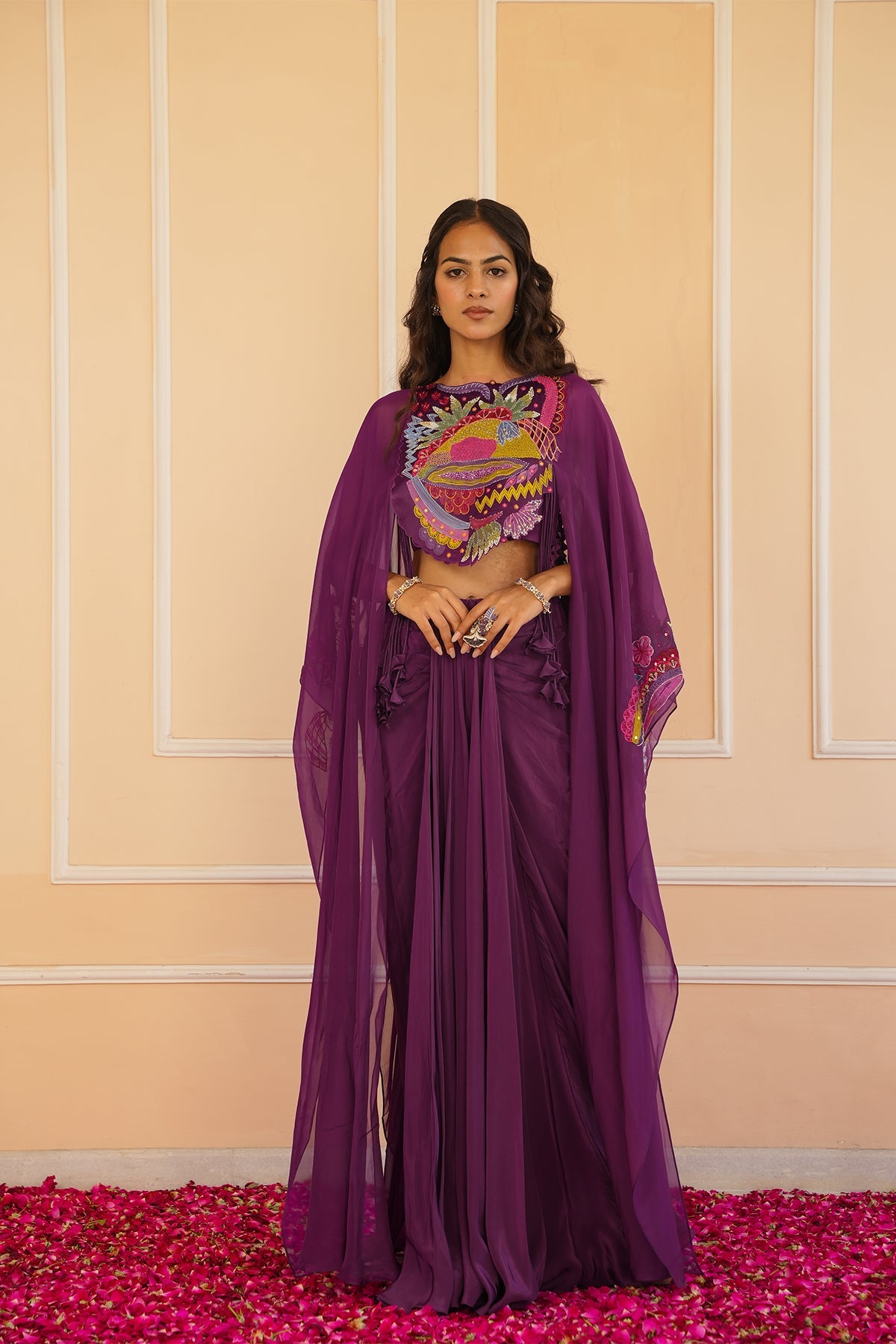 Yara Purple Cape Set
