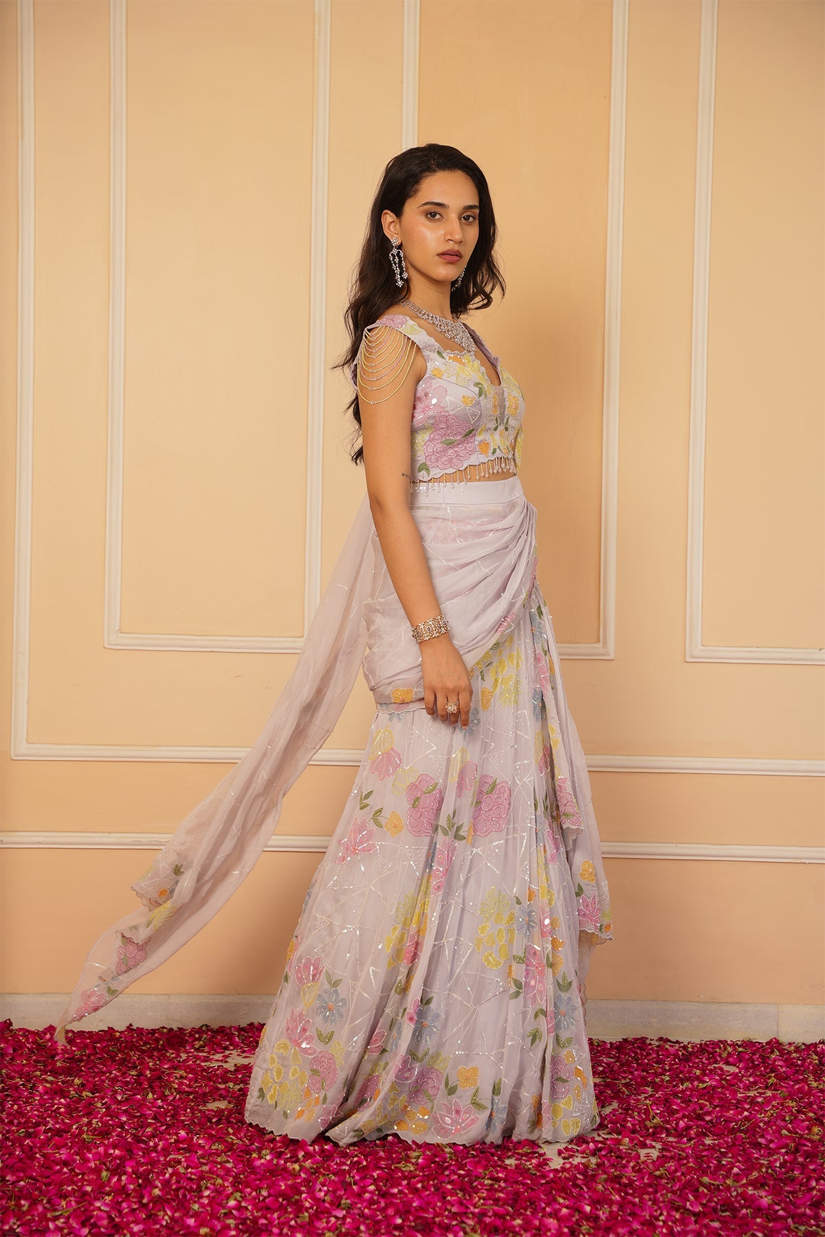 Kiara Embroidered Drape Saree