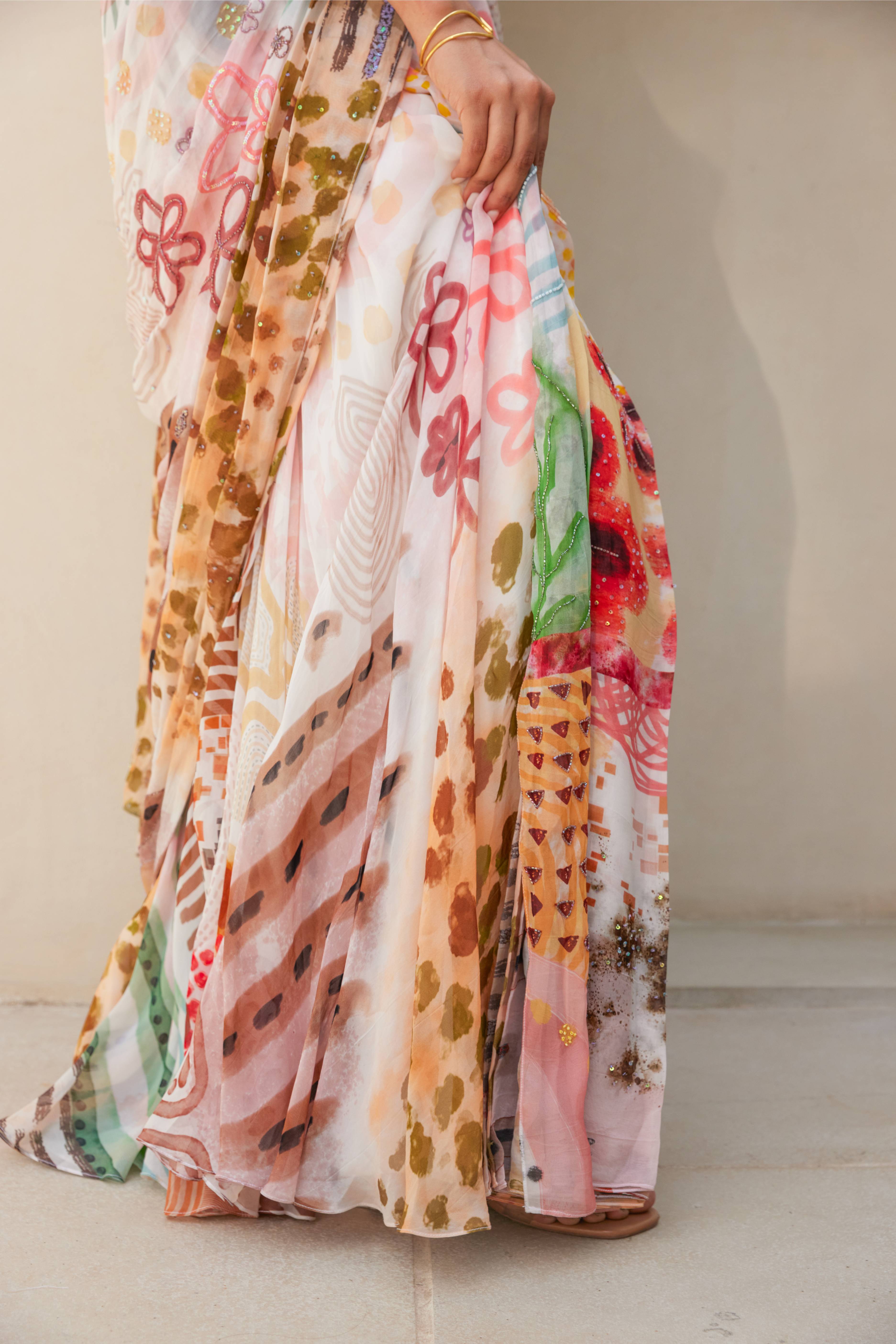 Rainbow Ranch Drape Saree