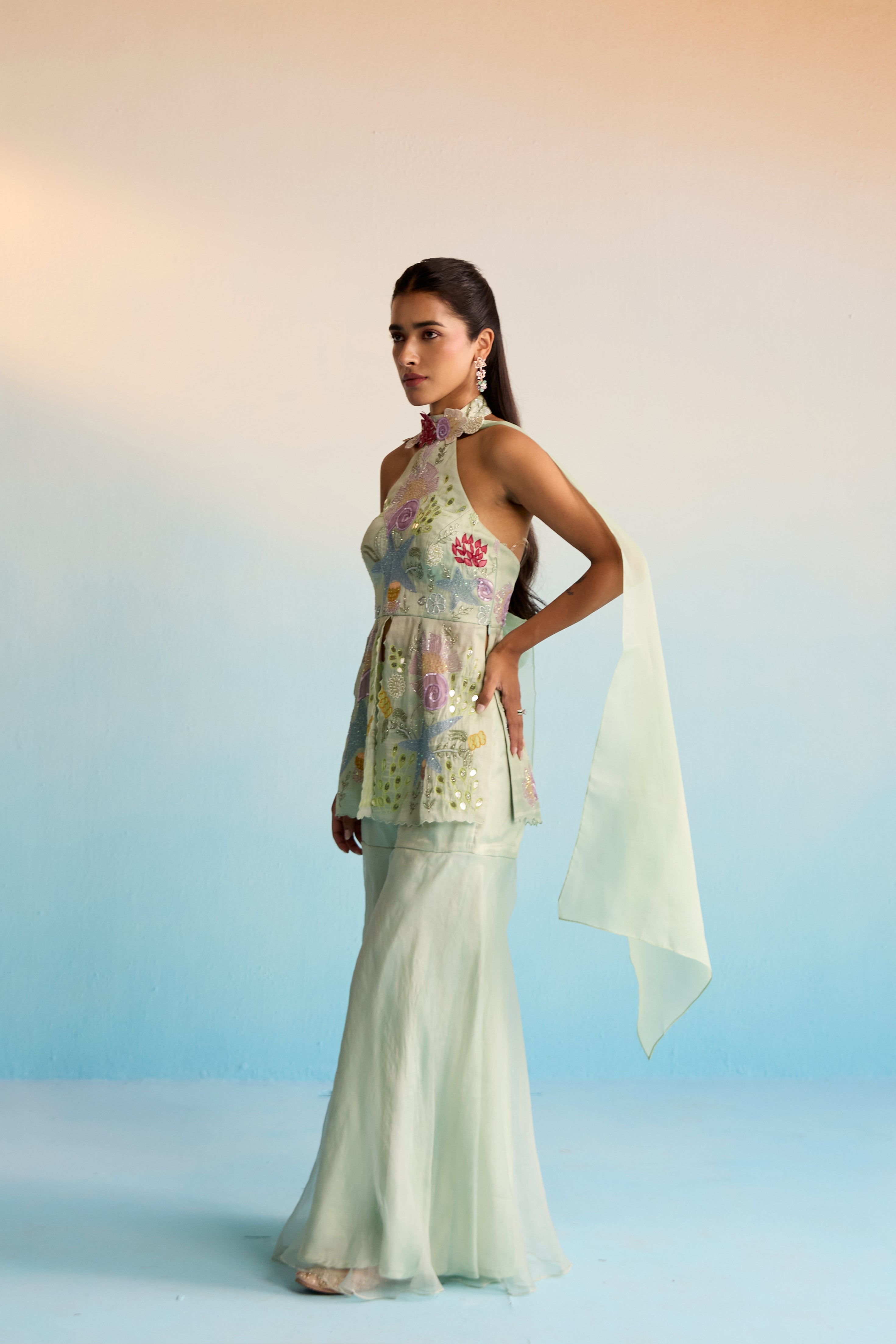 Ocean Breeze Sharara Set