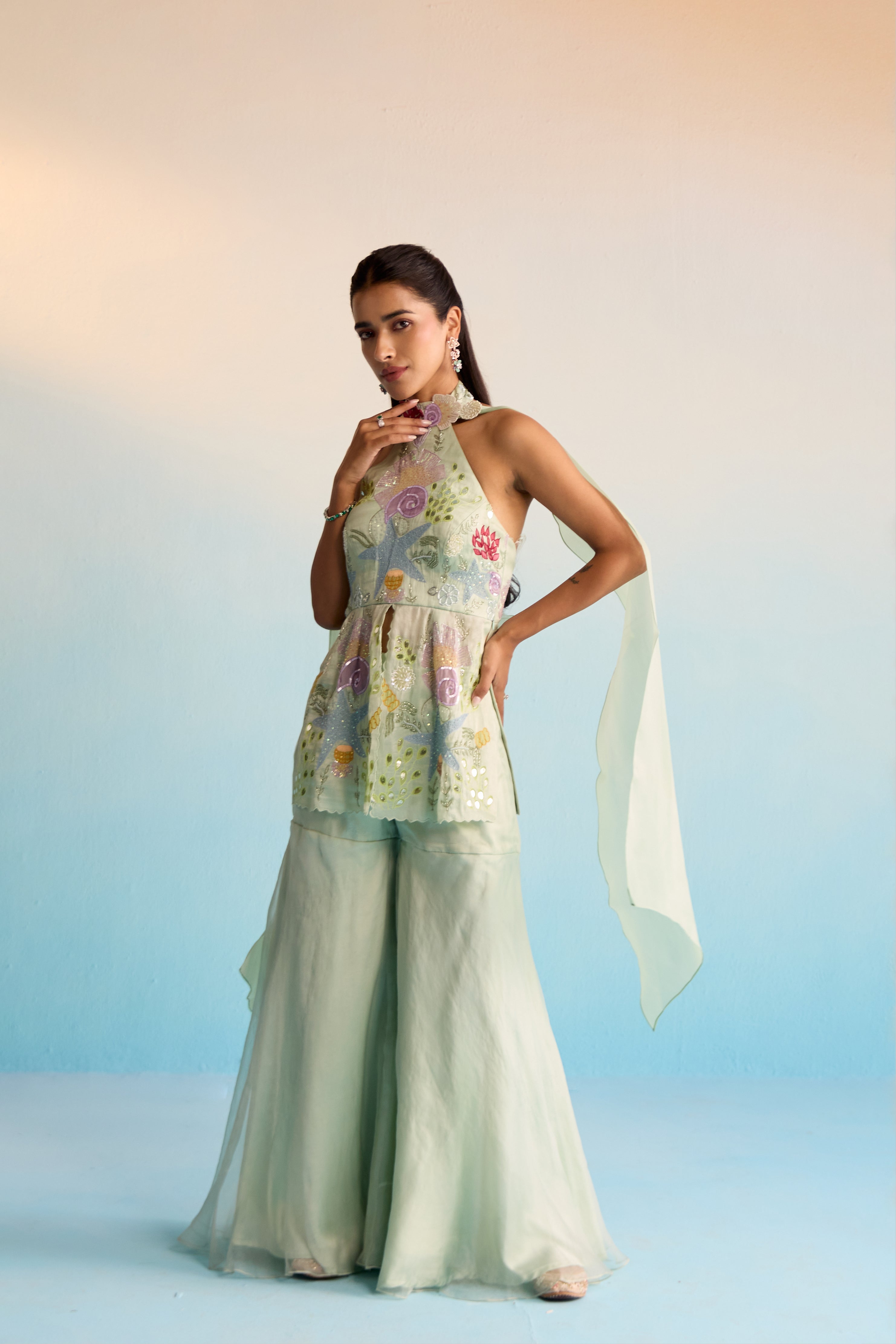 Ocean Breeze Sharara Set