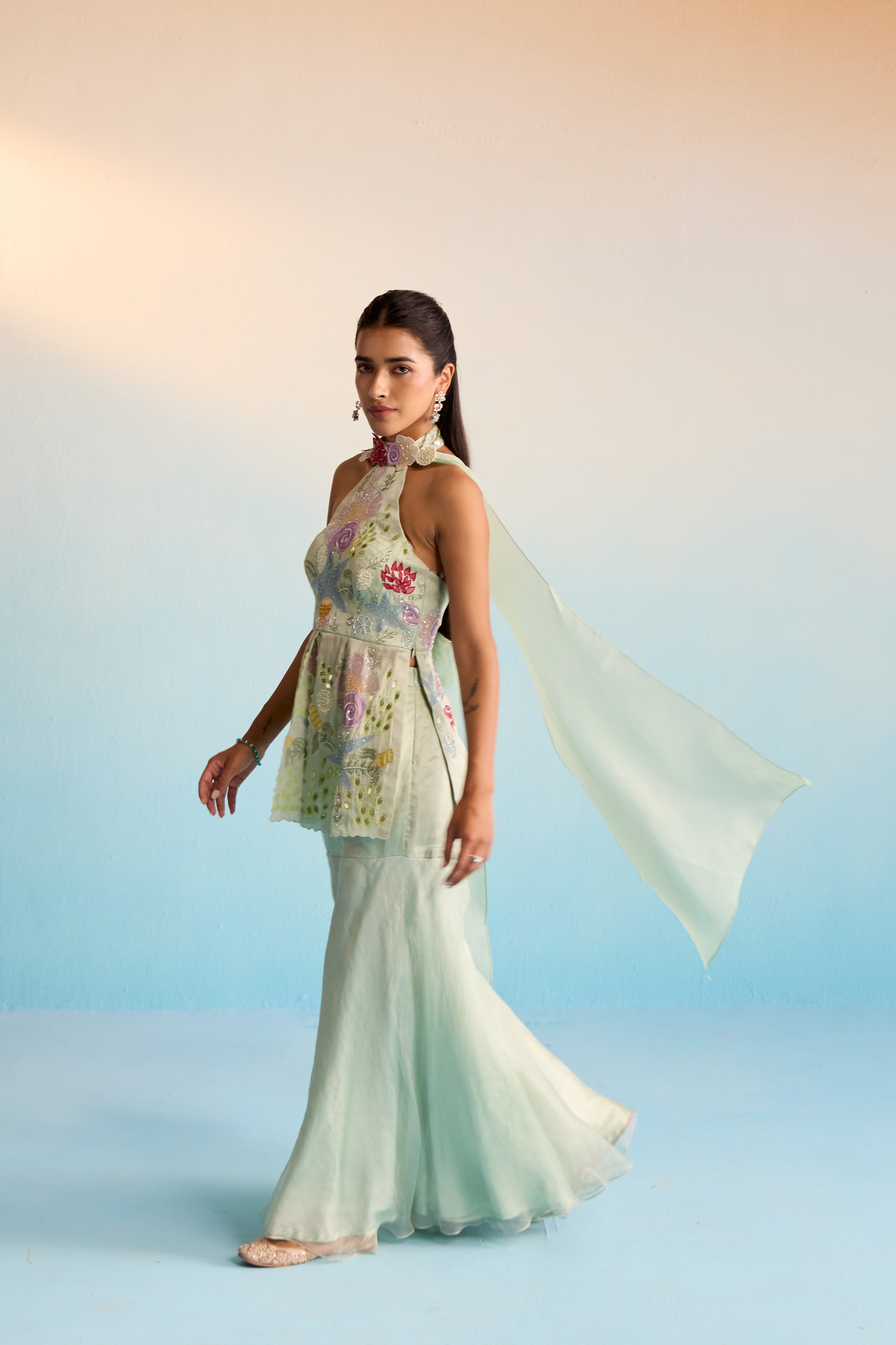 Ocean Breeze Sharara Set