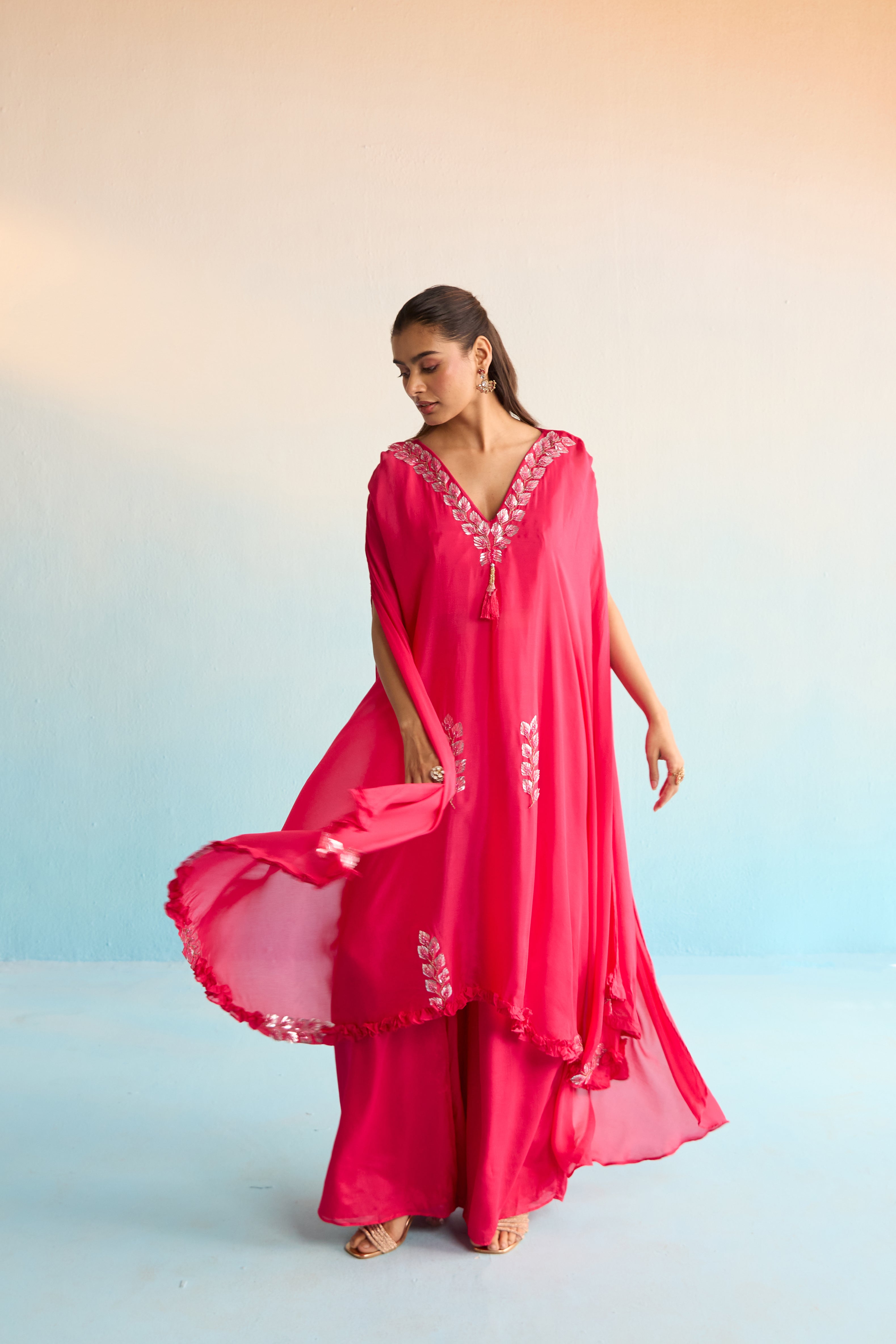 Orla Hot Pink Kaftan Set