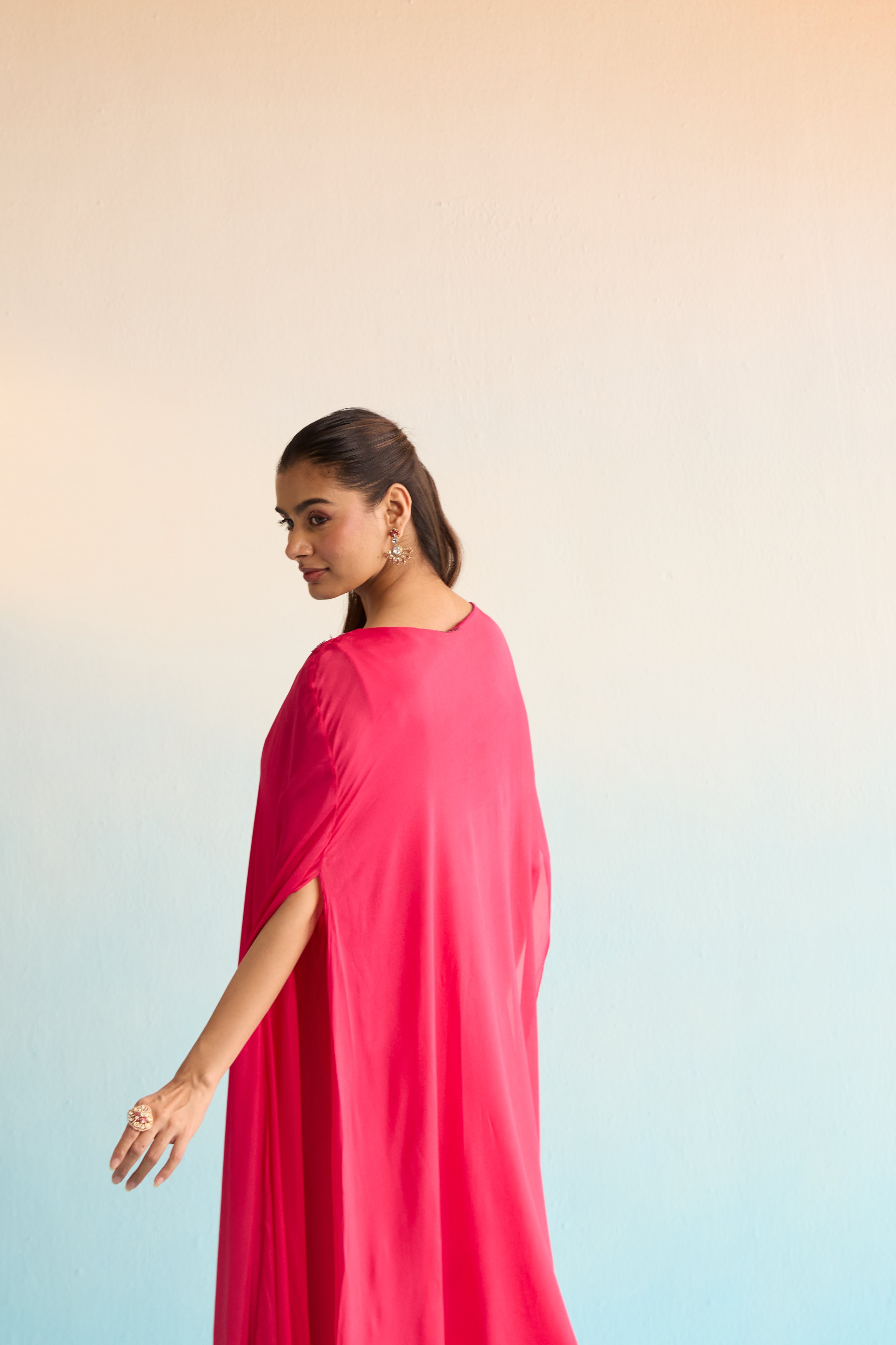 Florin Hot Pink Kaftan Set