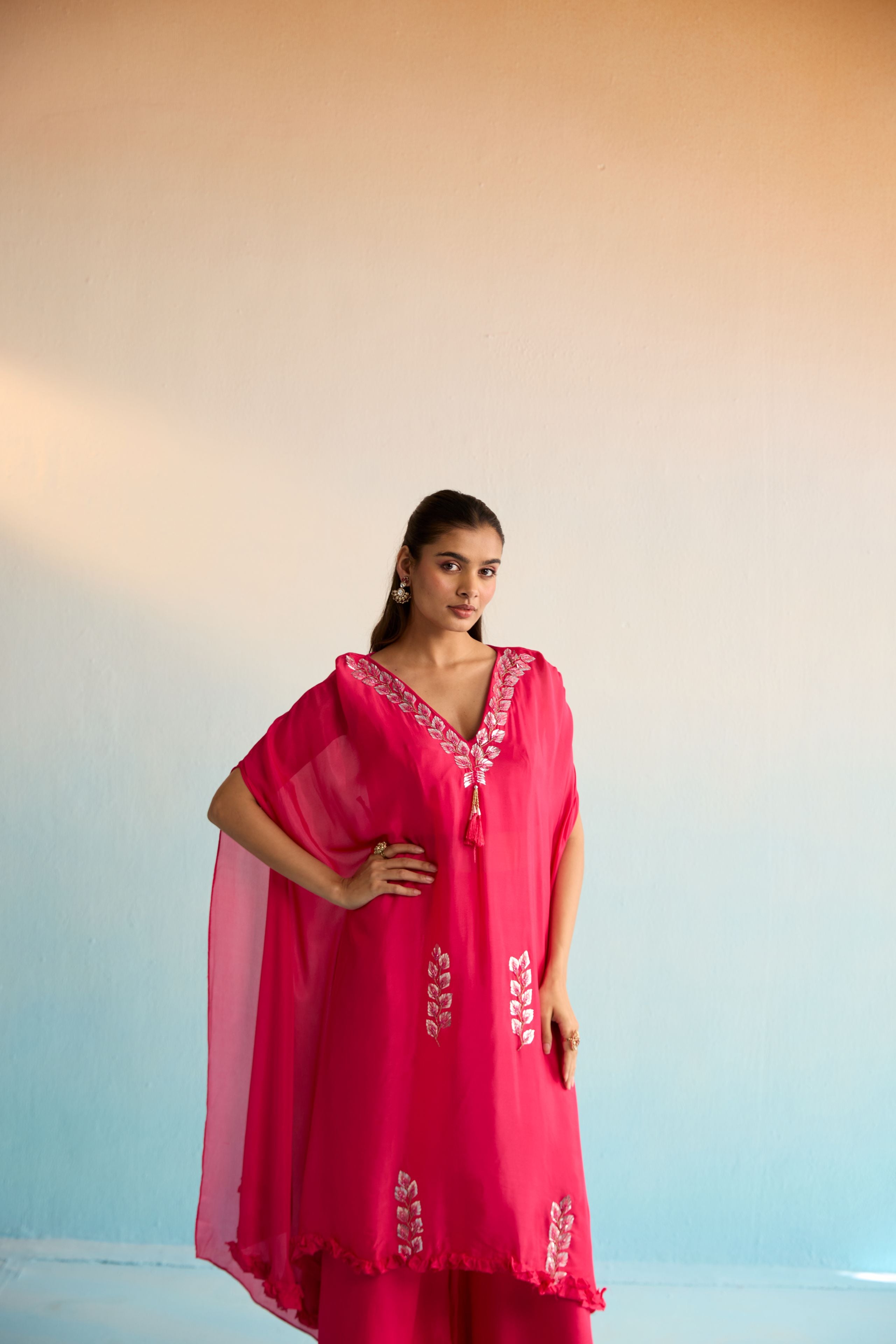 Florin Hot Pink Kaftan Set