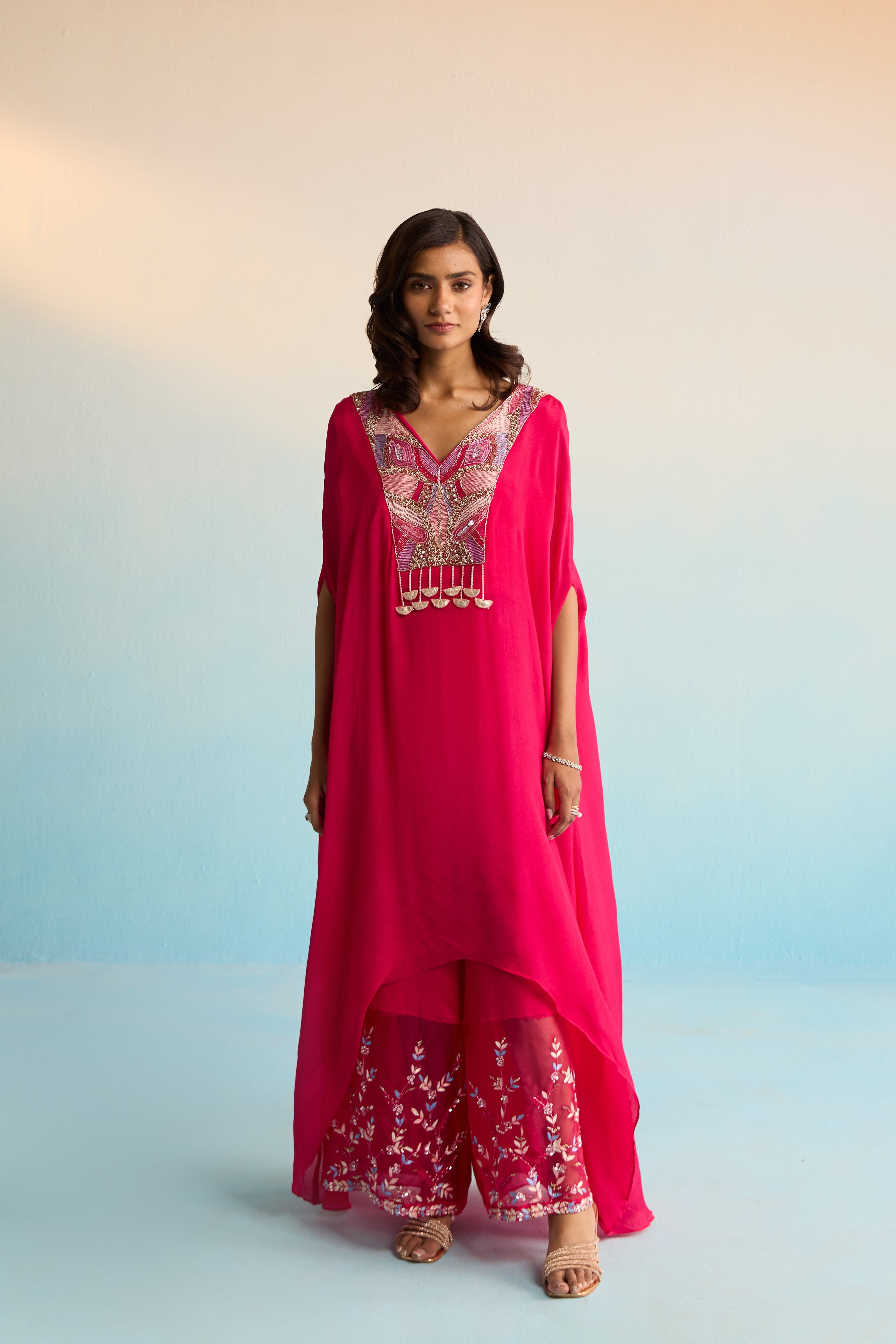 Florin Hot Pink Kaftan Set