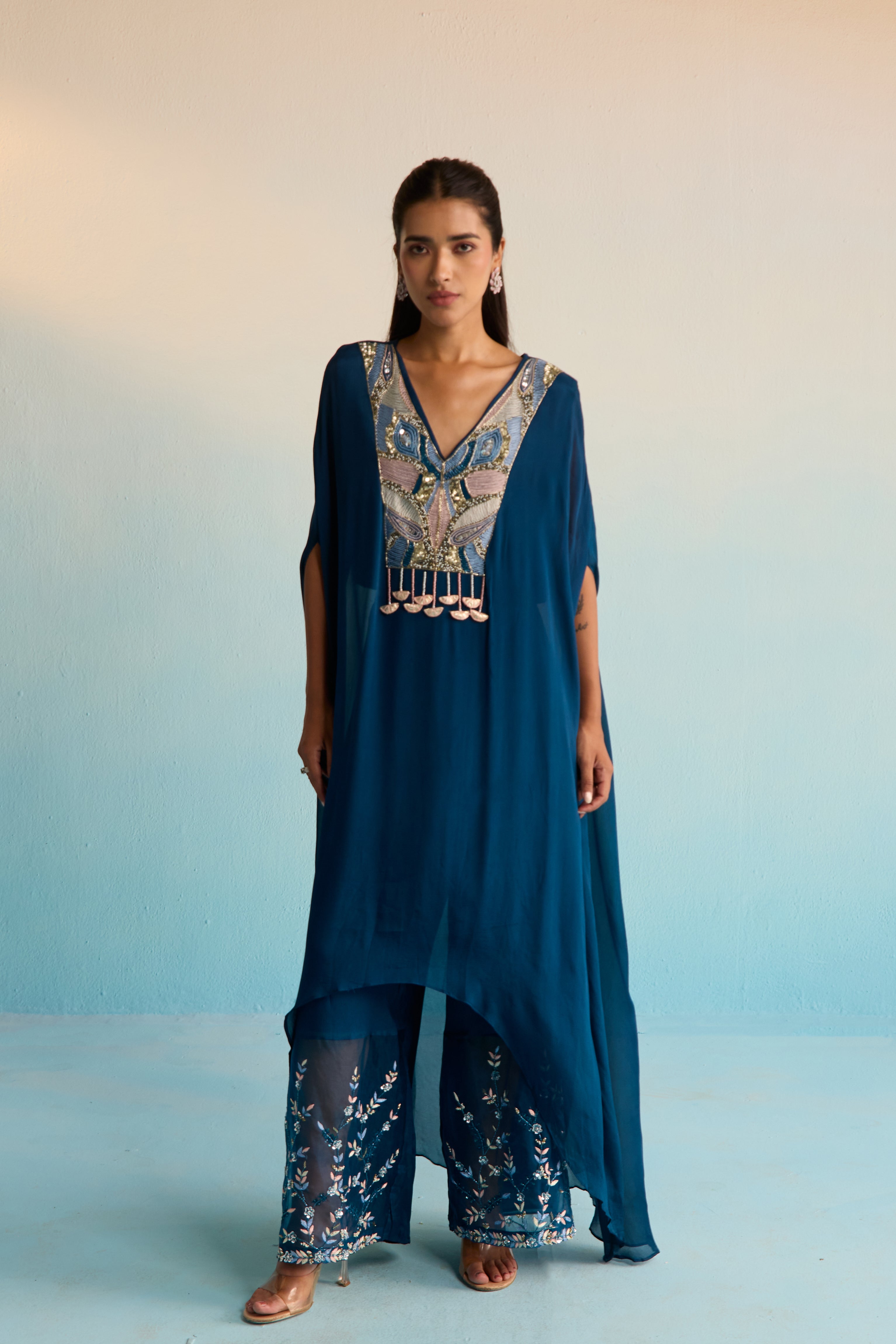 Lilitha Navy Blue Kaftan Set