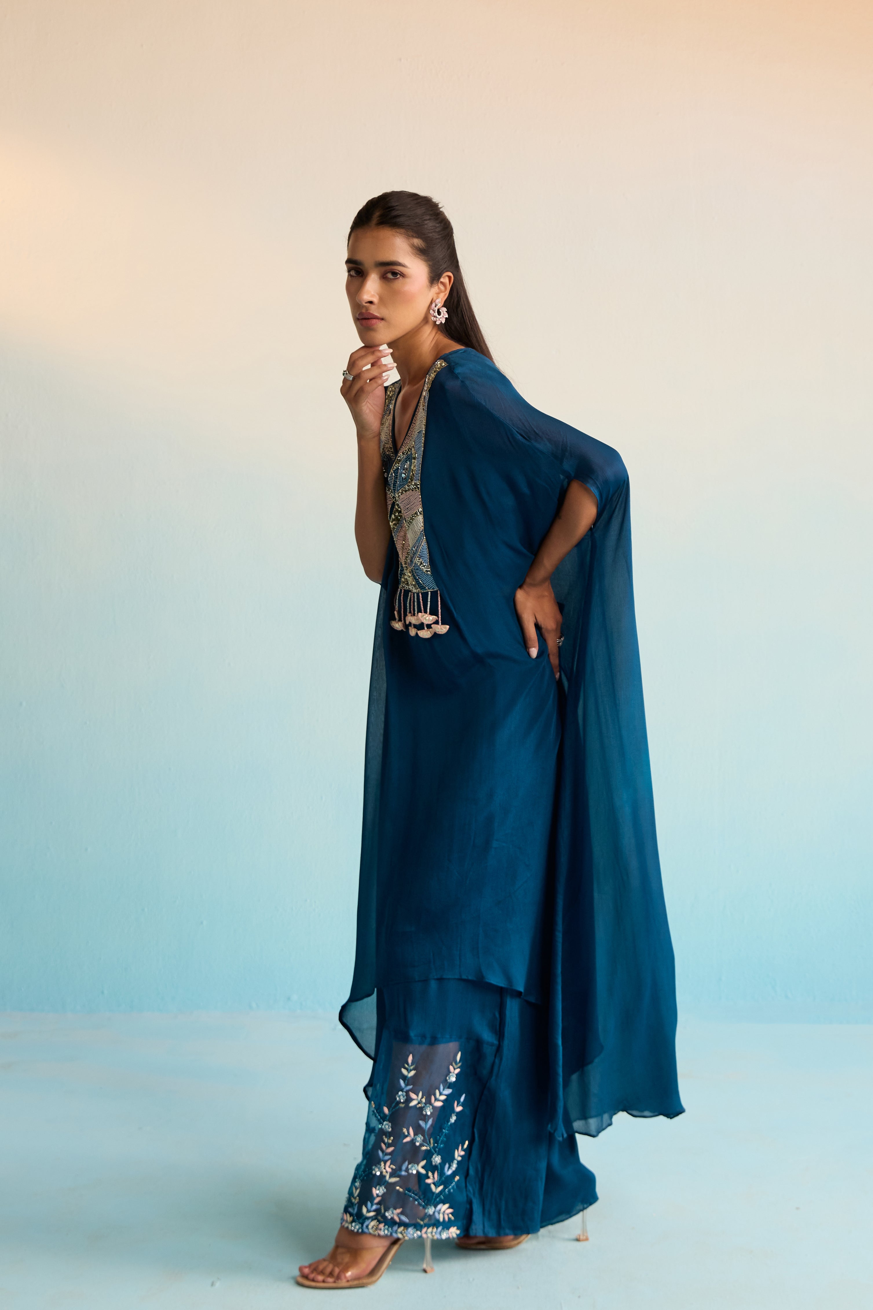 Lilitha Navy Blue Kaftan Set