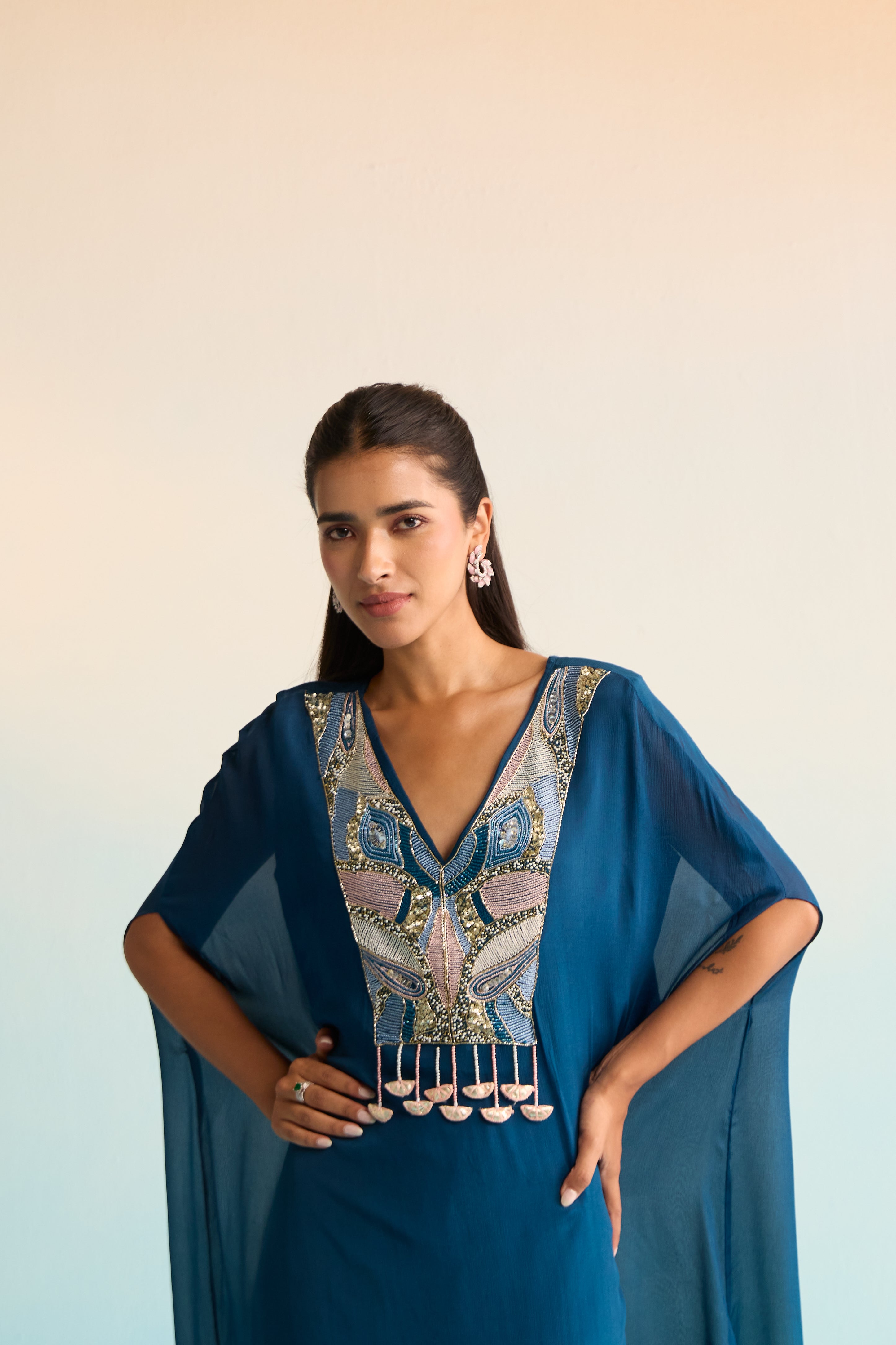 Lilitha Navy Blue Kaftan Set