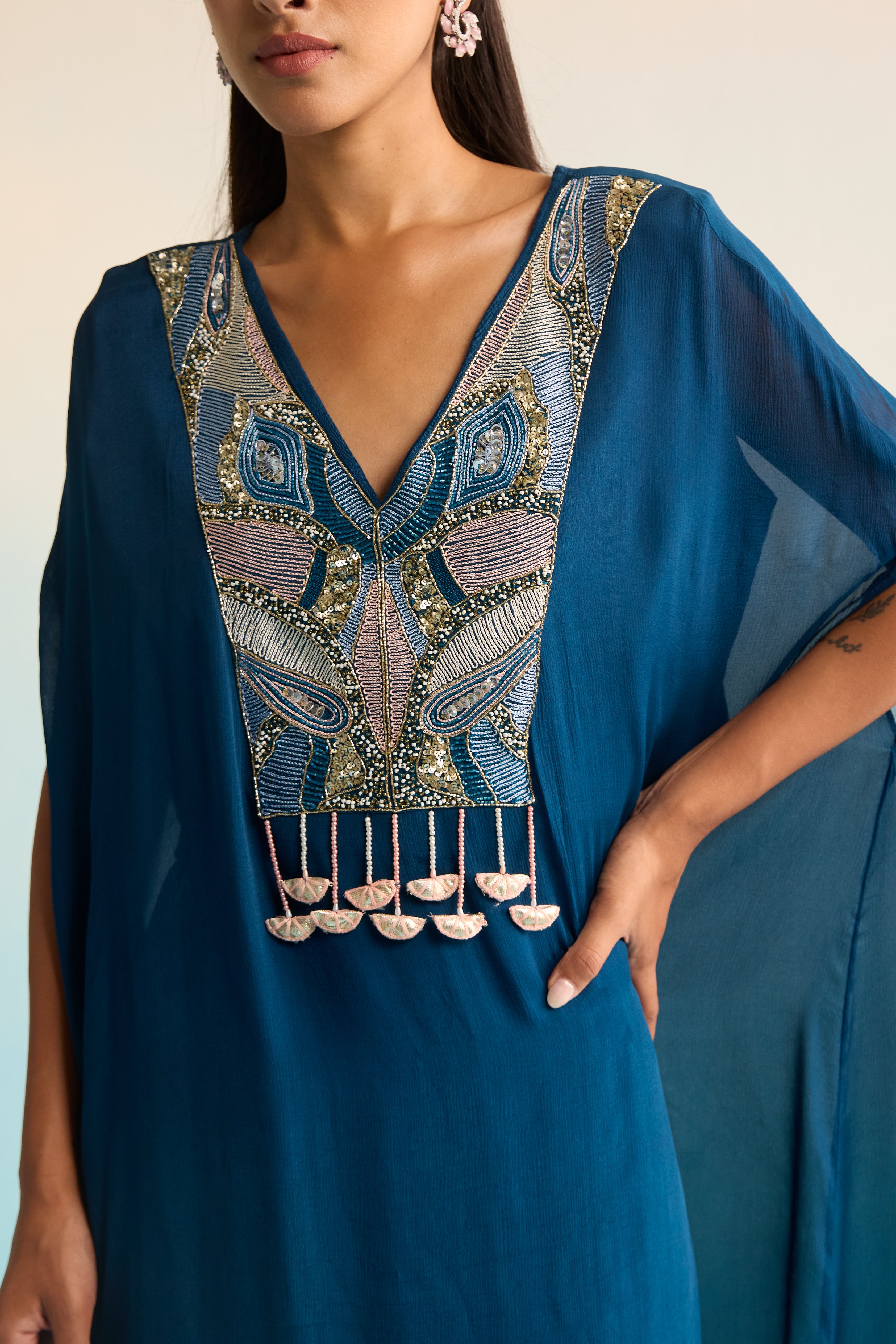 Lilitha Navy Blue Kaftan Set