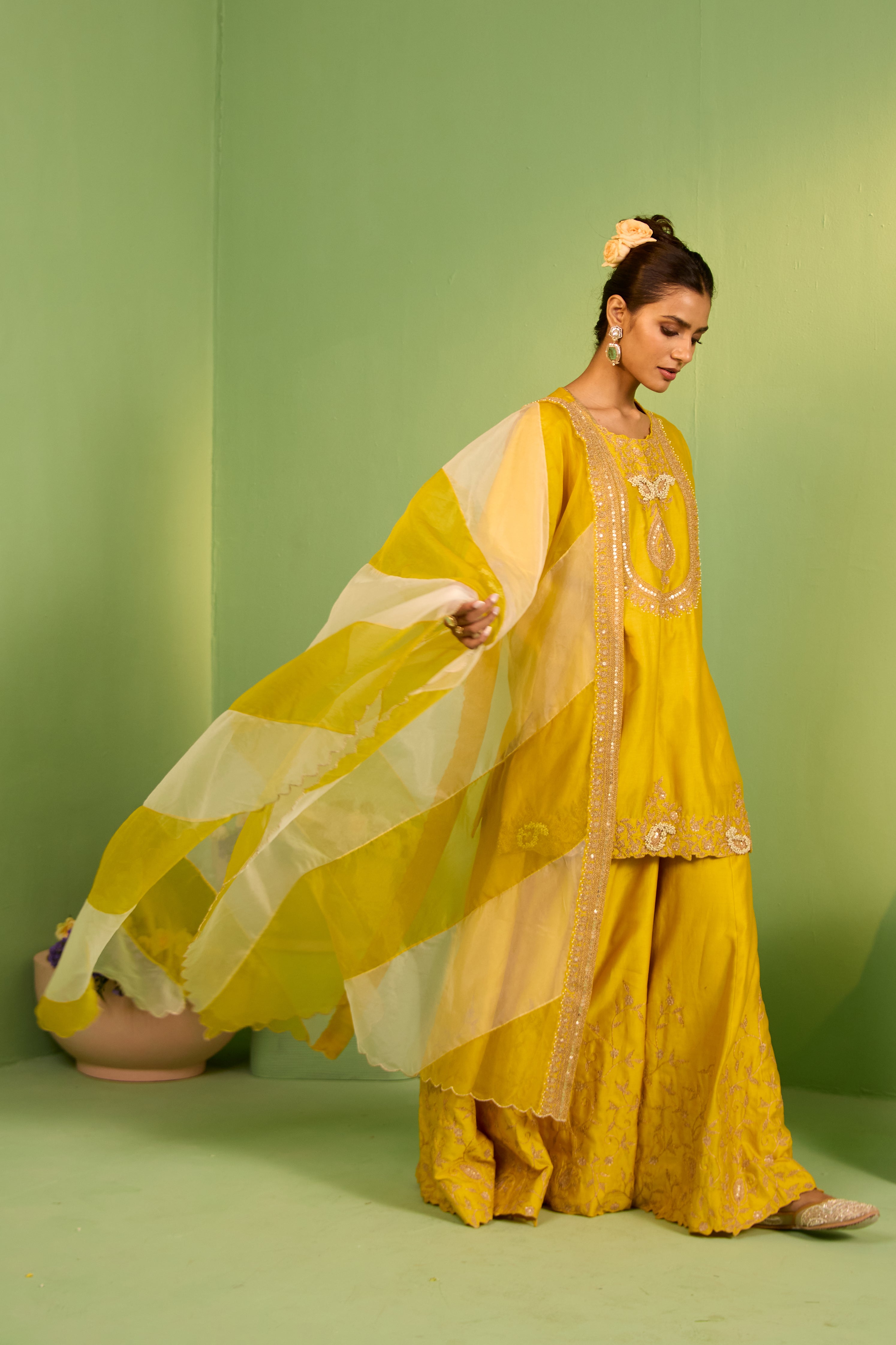 Sophia Chanderi Silk Sharara Set