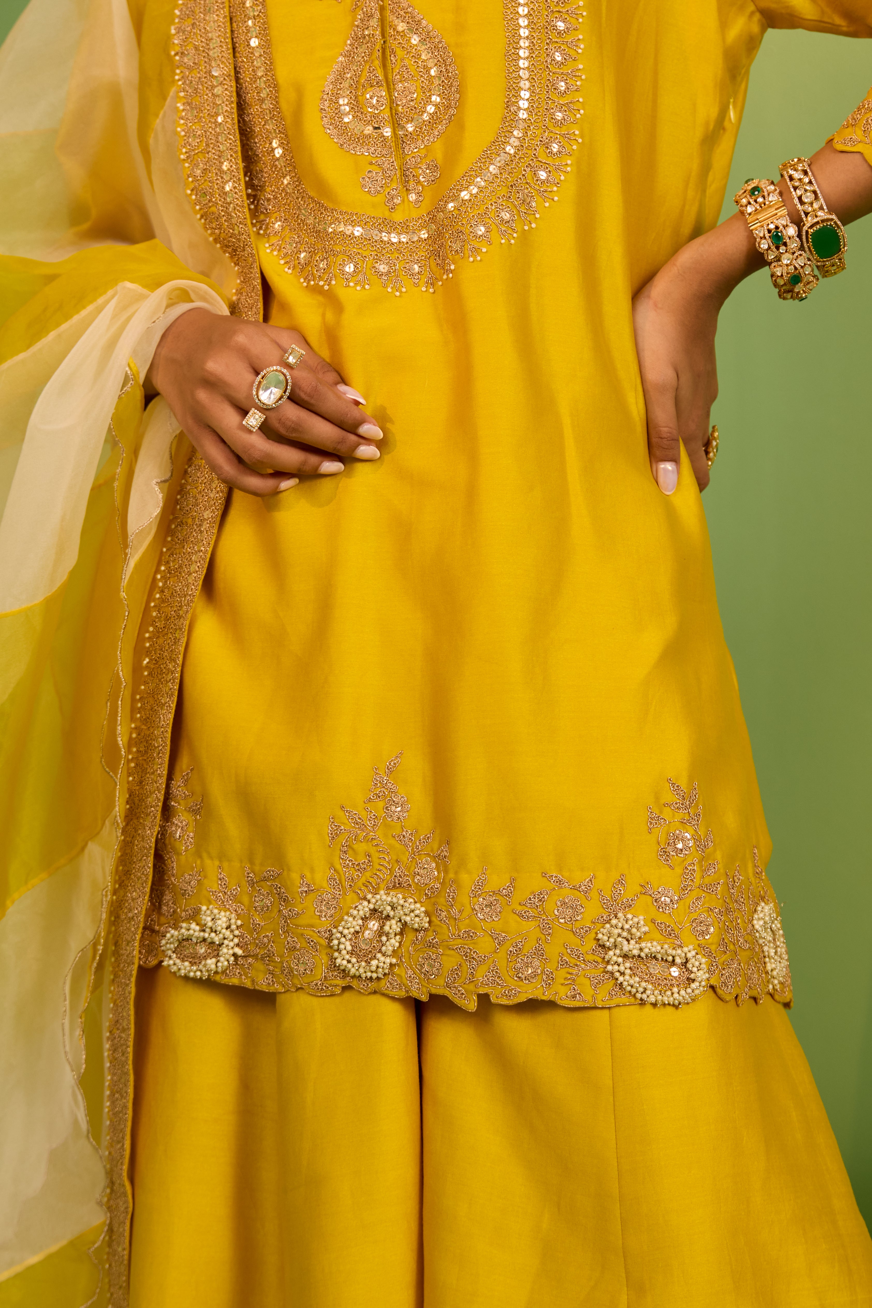 Sophia Chanderi Silk Sharara Set