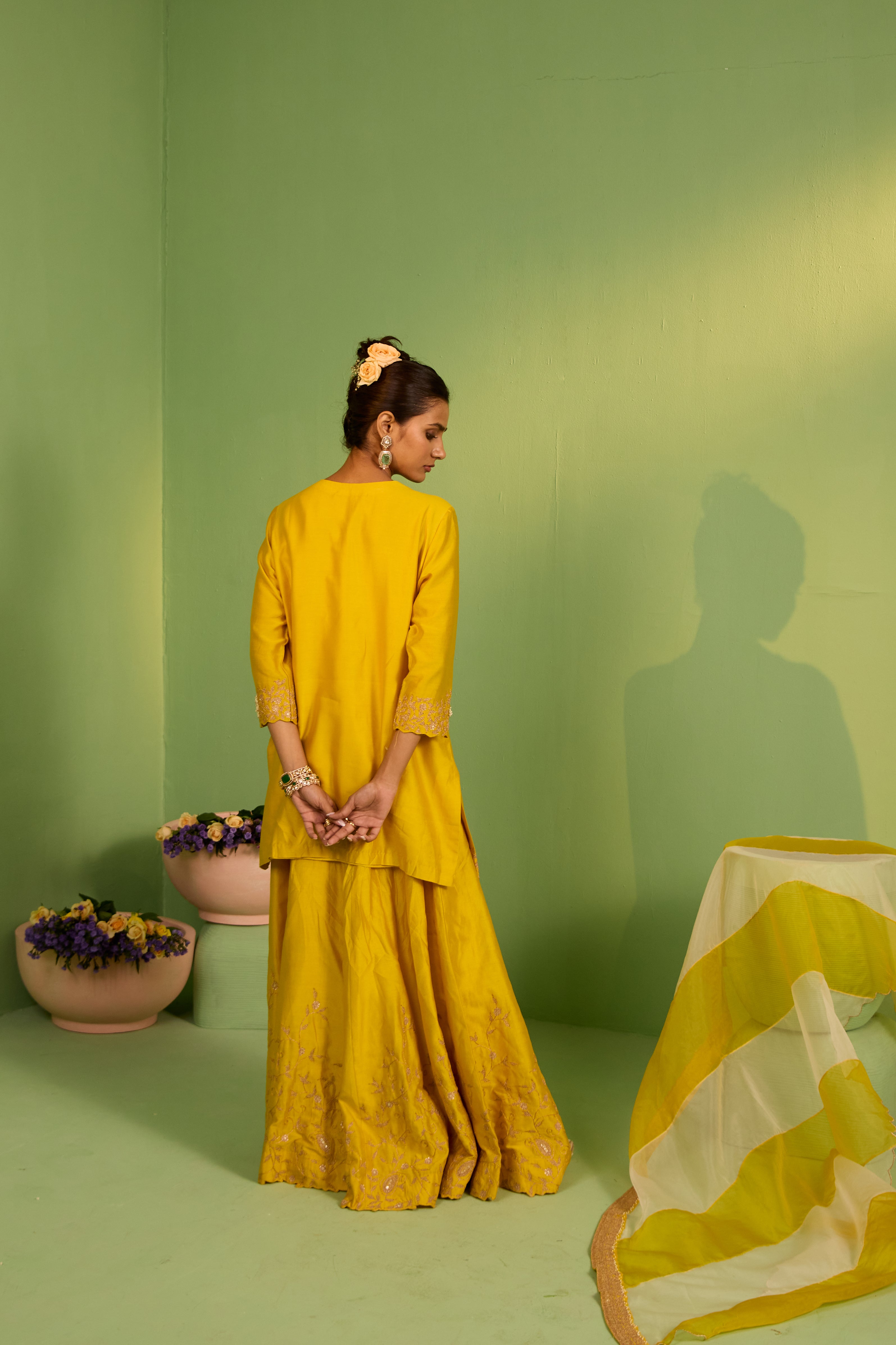 Sophia Chanderi Silk Sharara Set