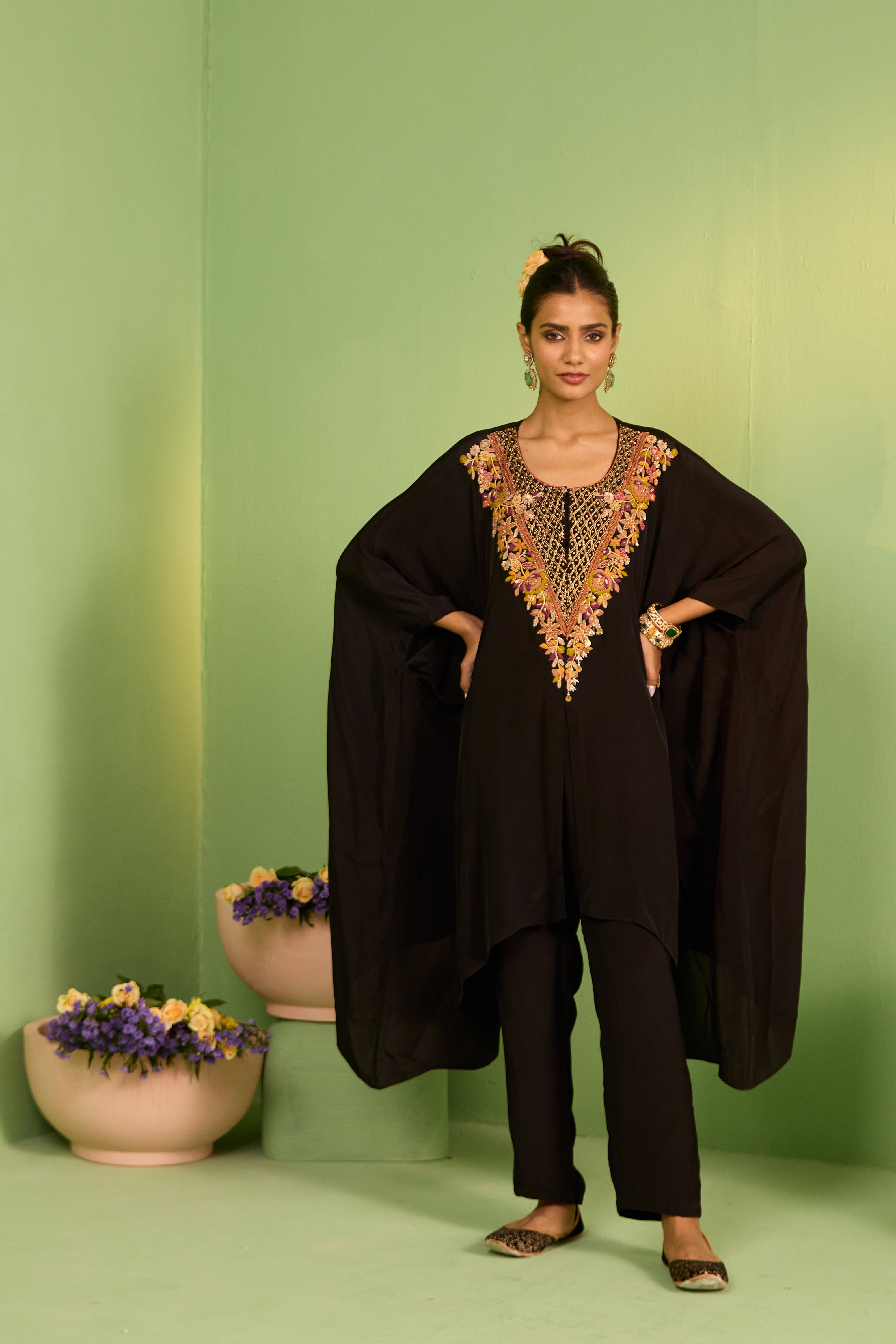 Mahala Black Kaftan Set