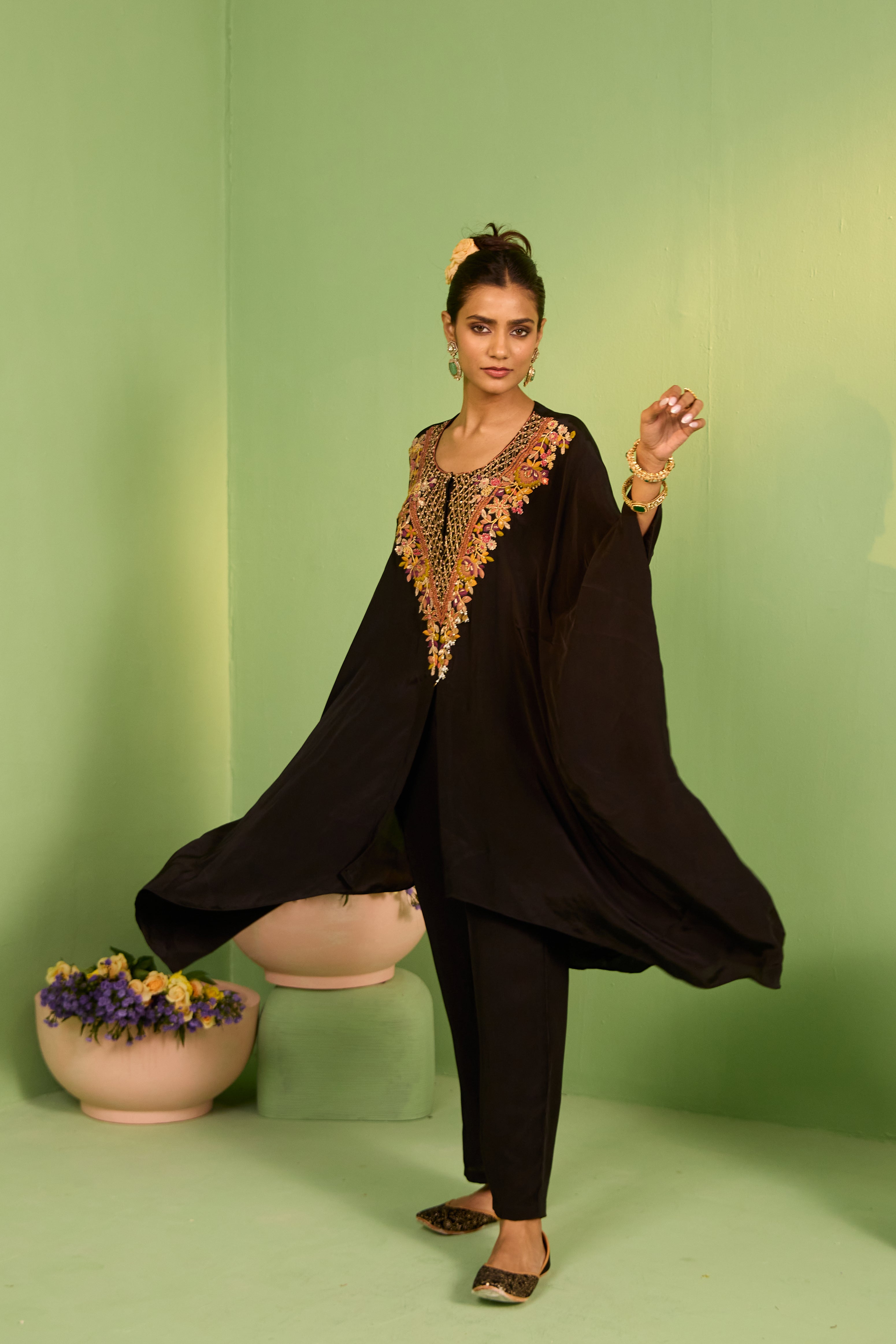 Mahala Black Kaftan Set