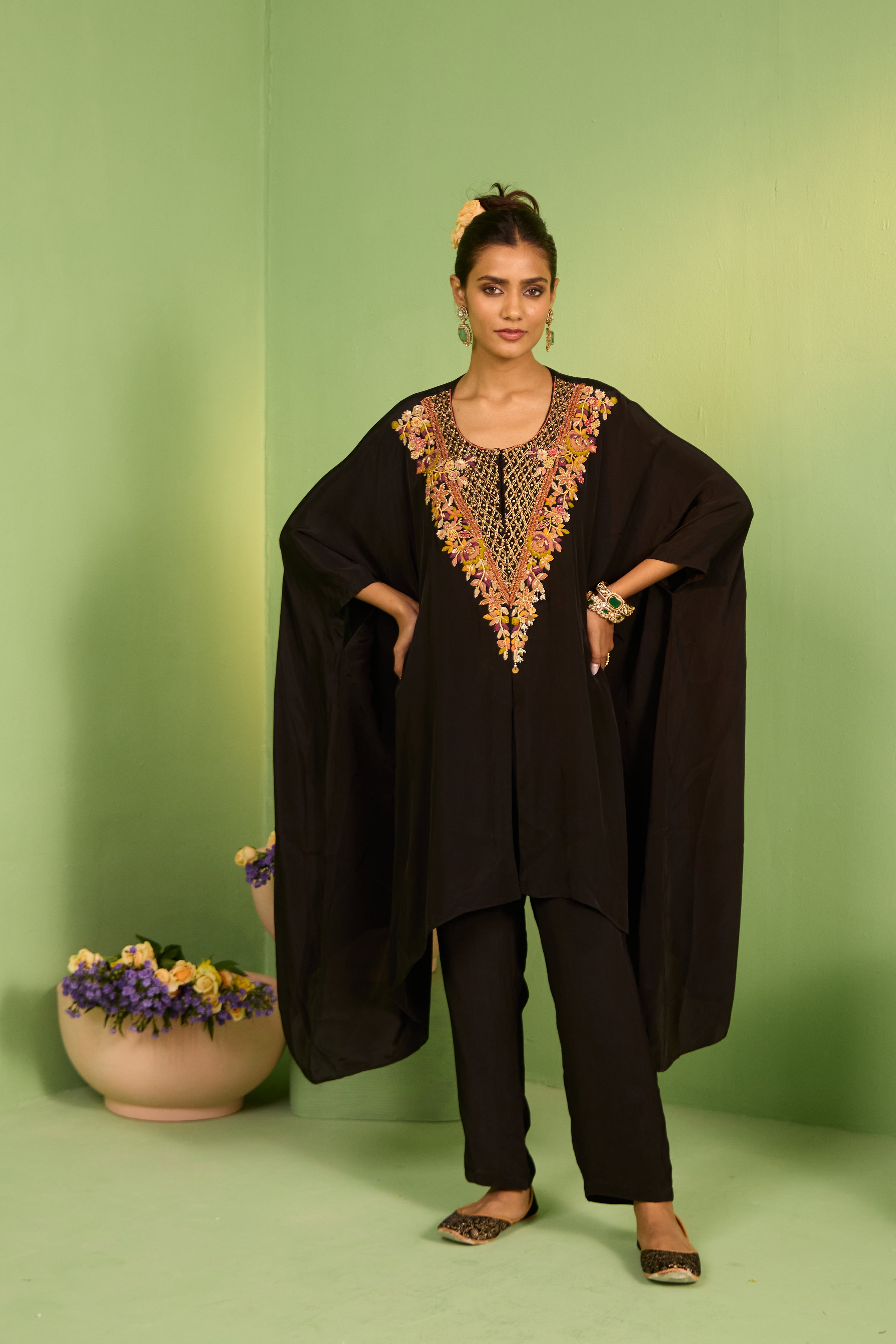 Mahala Black Kaftan Set