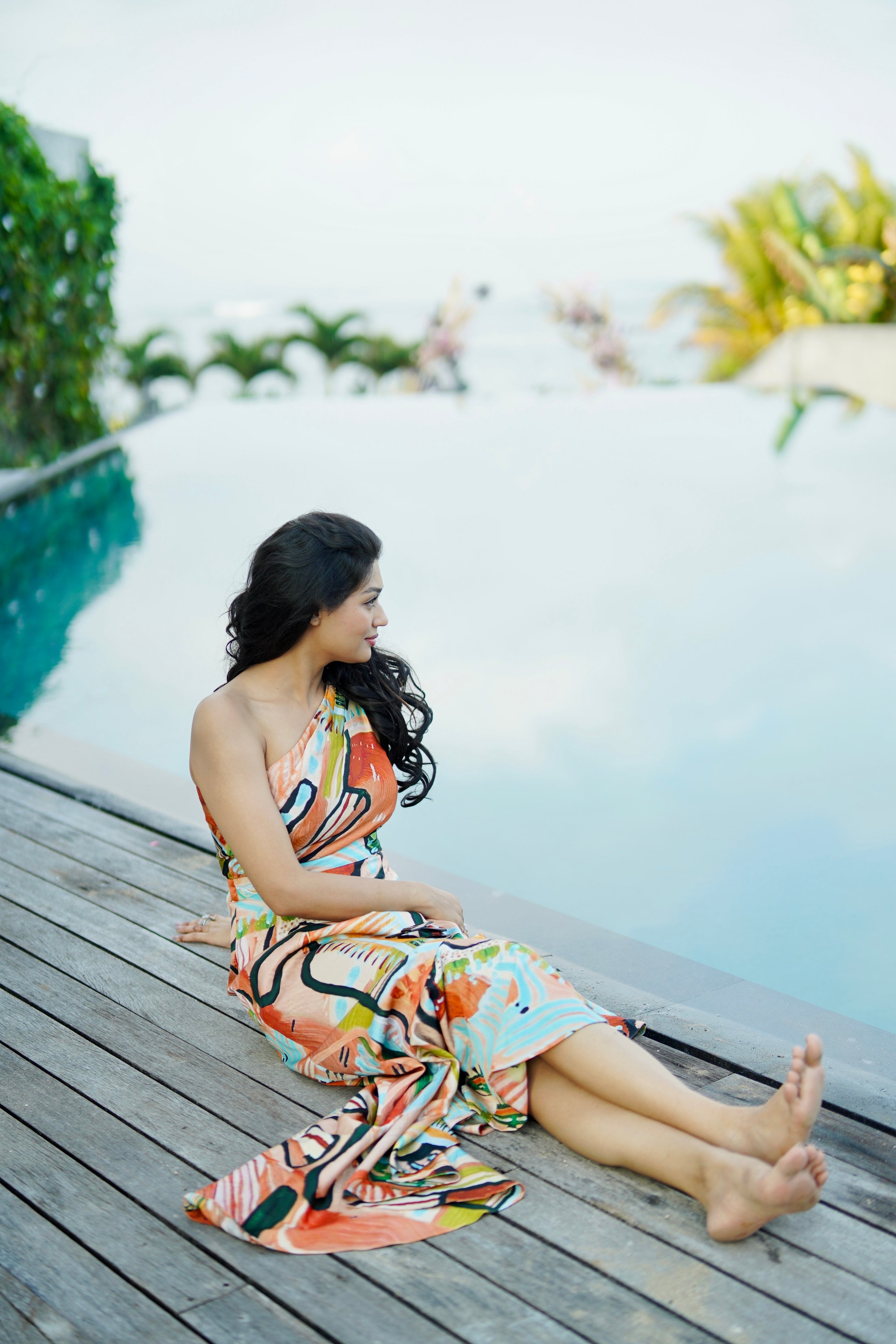 Riviera Dreamscape Asymmetrical Dress