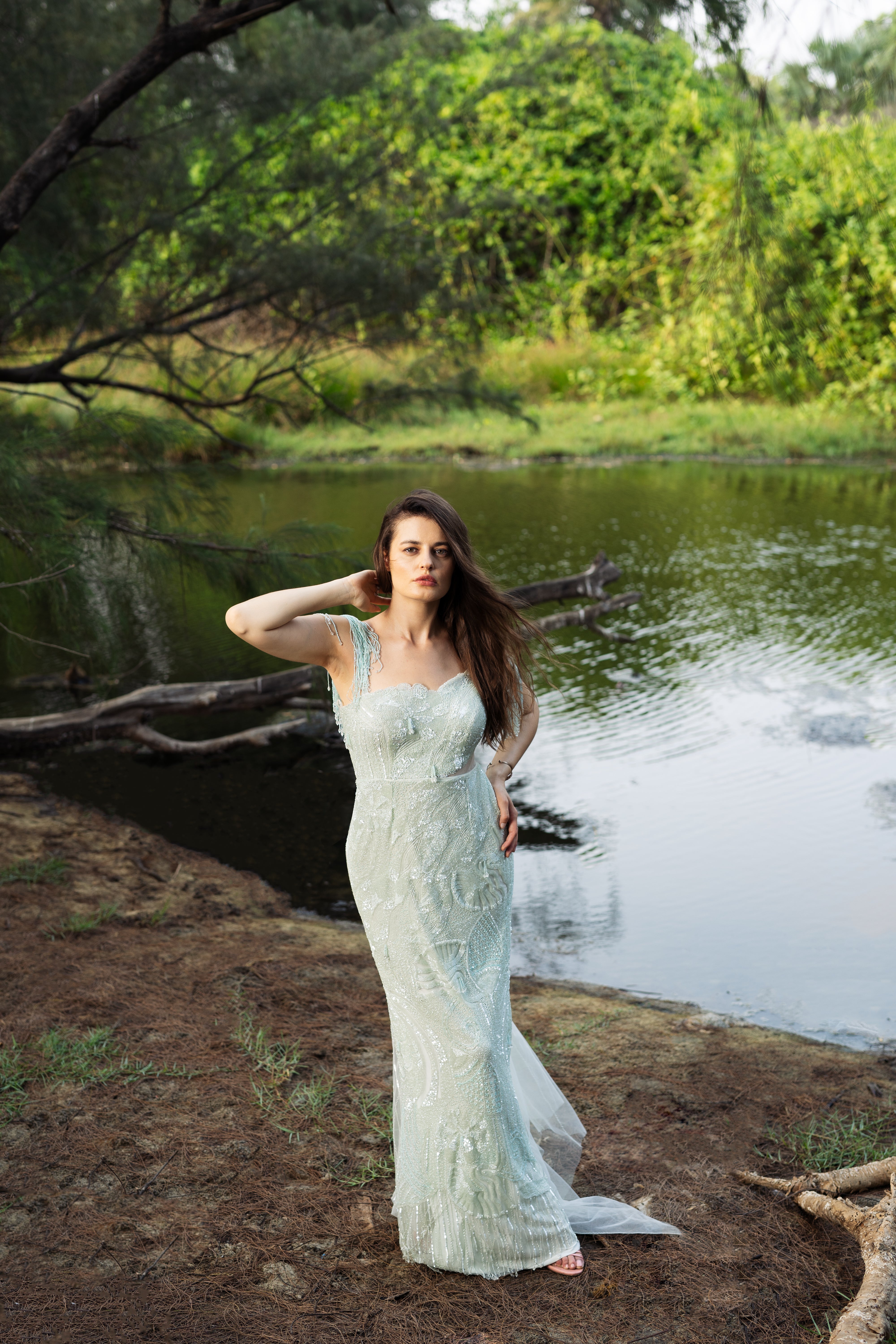 Moonlit Whisper Gown with Trail