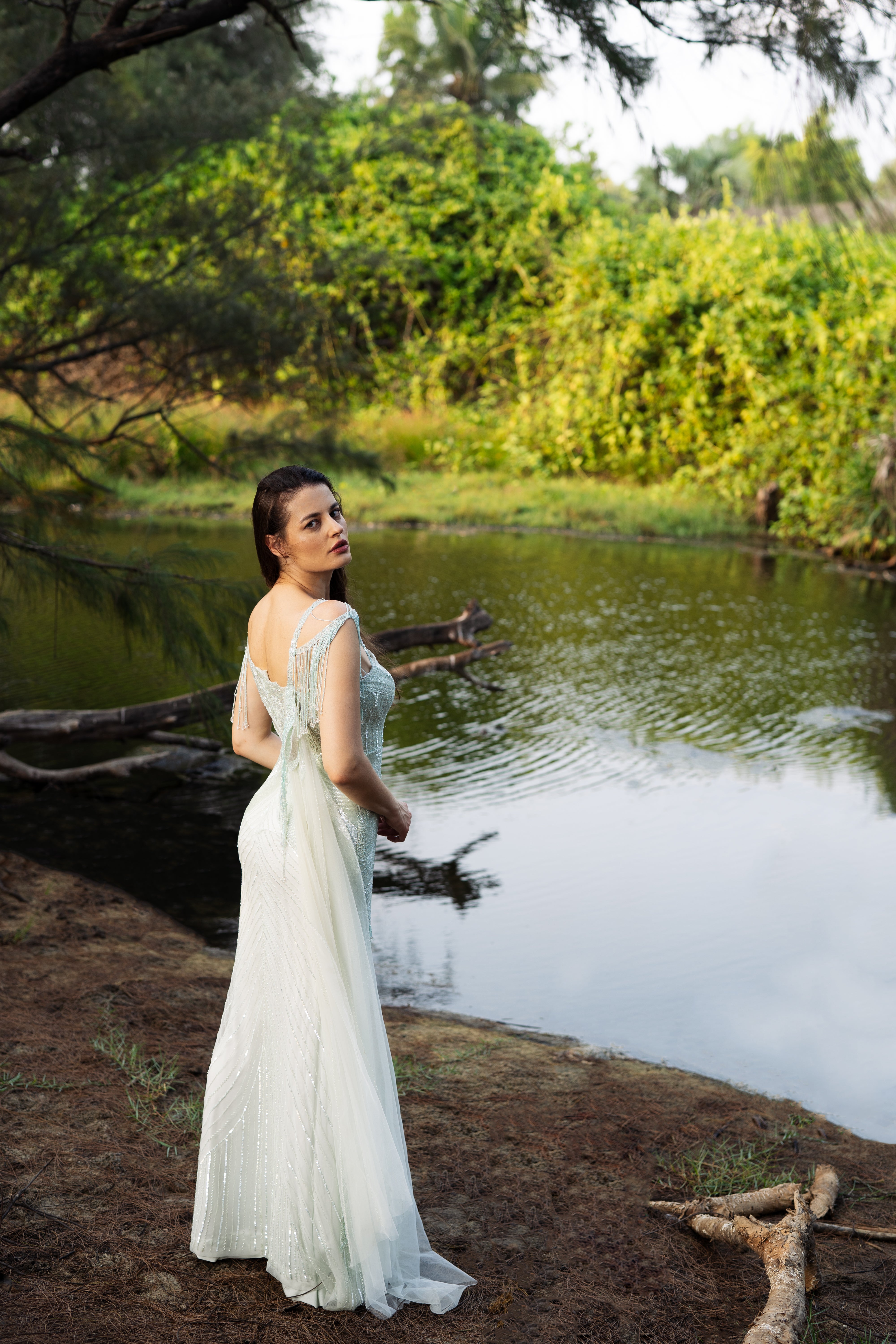 Moonlit Whisper Gown with Trail