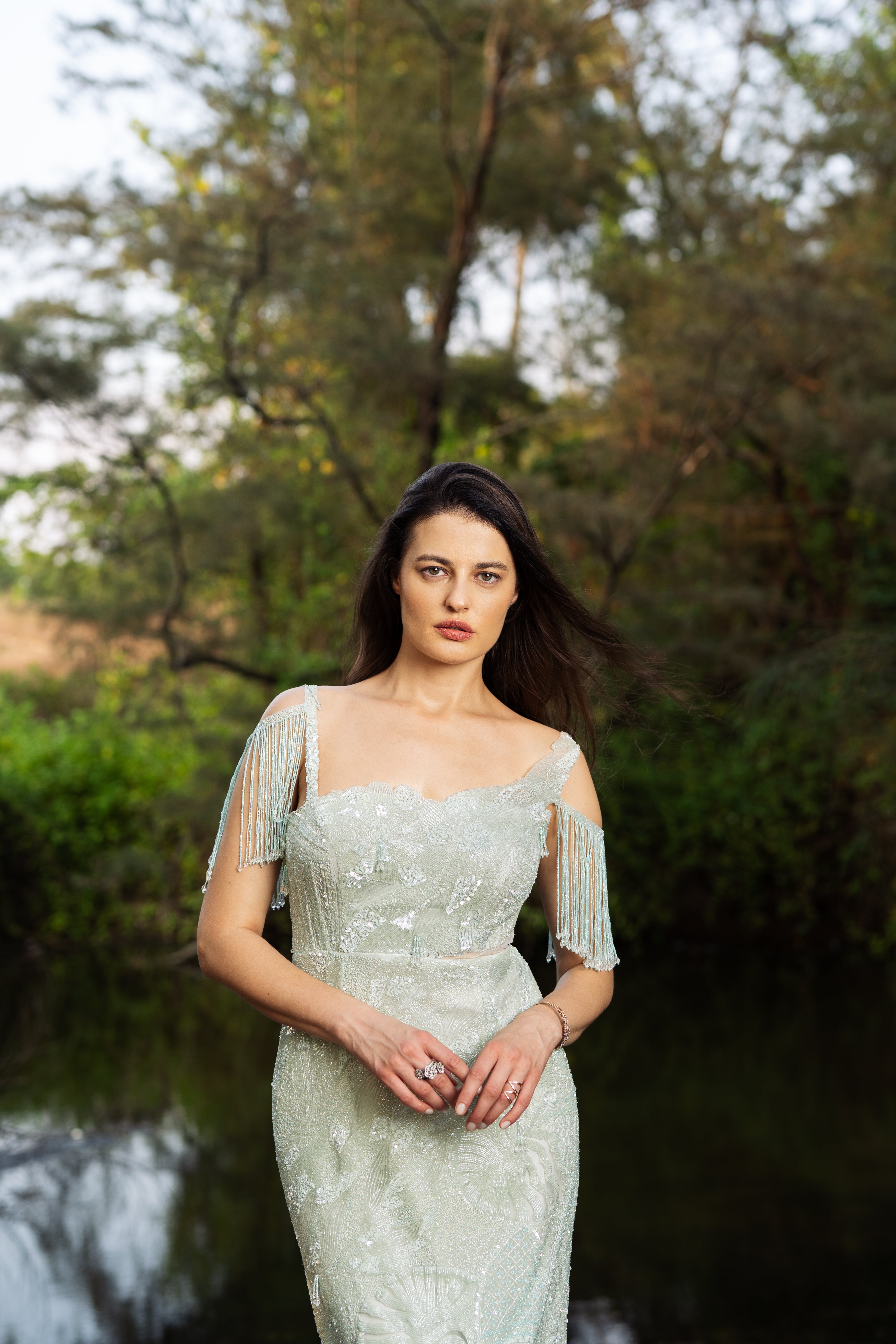 Moonlit Whisper Gown with Trail
