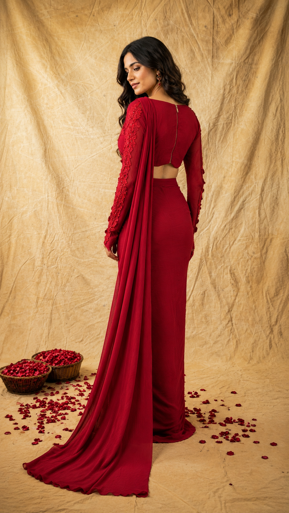 Red Saree Set