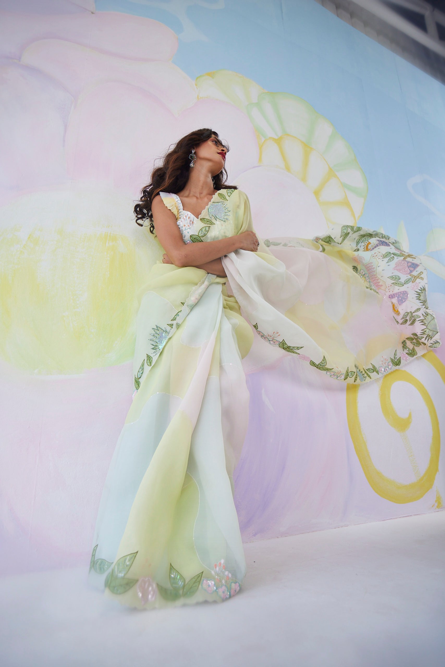 Mistscape Handpainted Saree