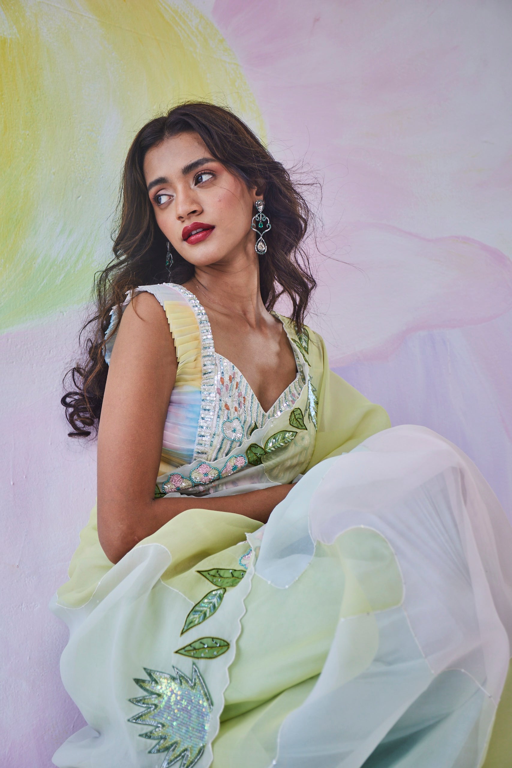 Mistscape Handpainted Saree