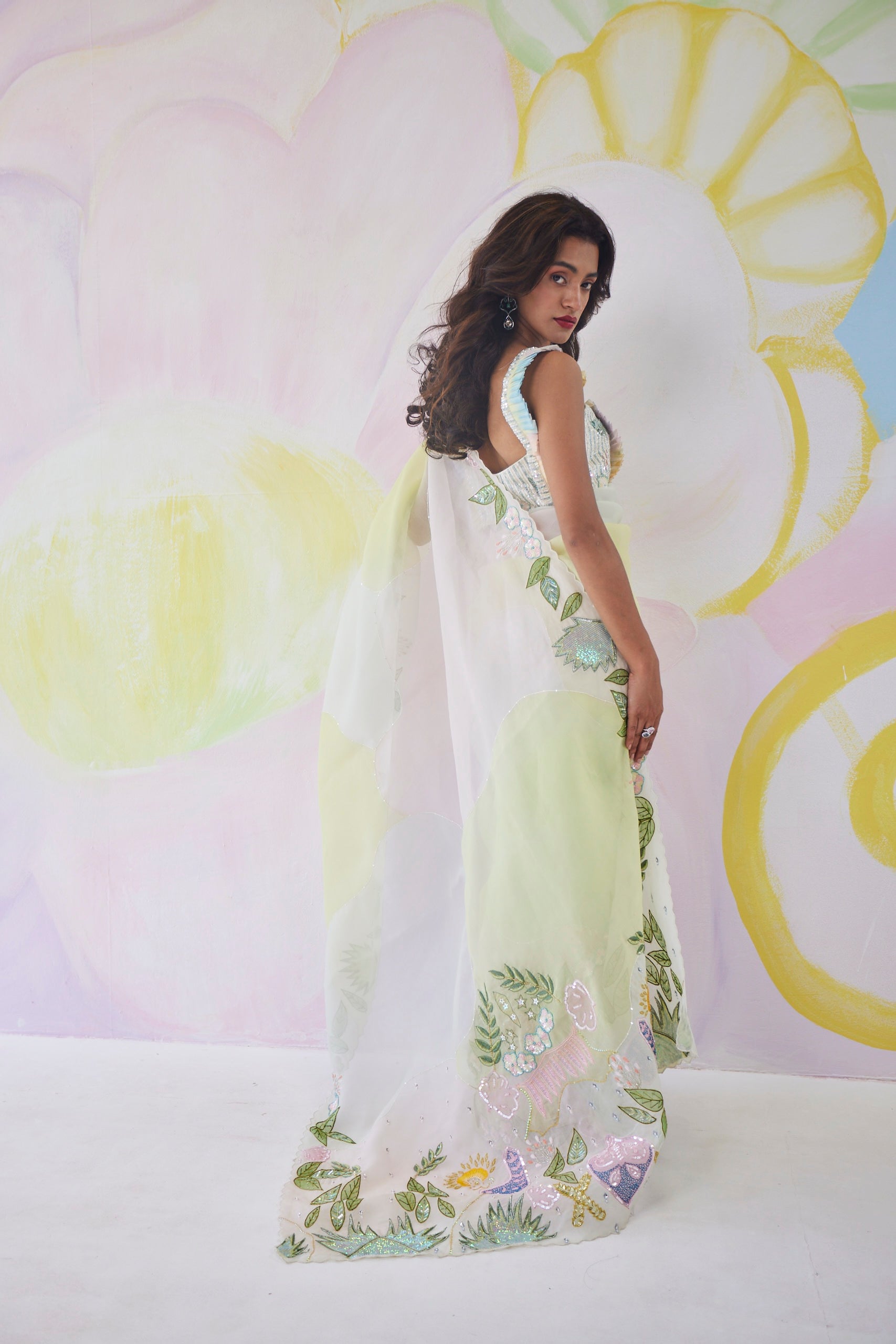 Mistscape Handpainted Saree